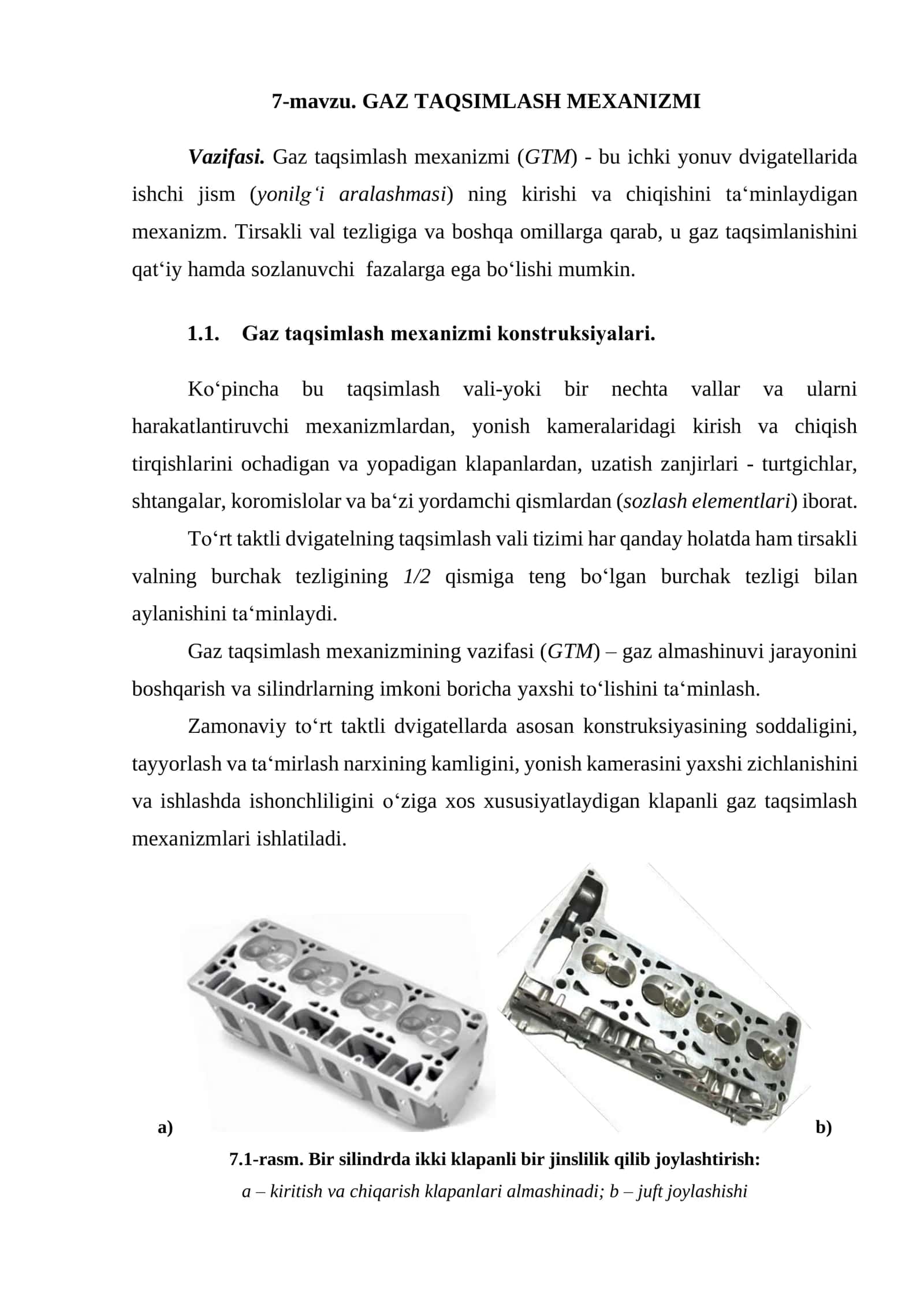 GAZ TAQSIMLASH MEXANIZMI 1