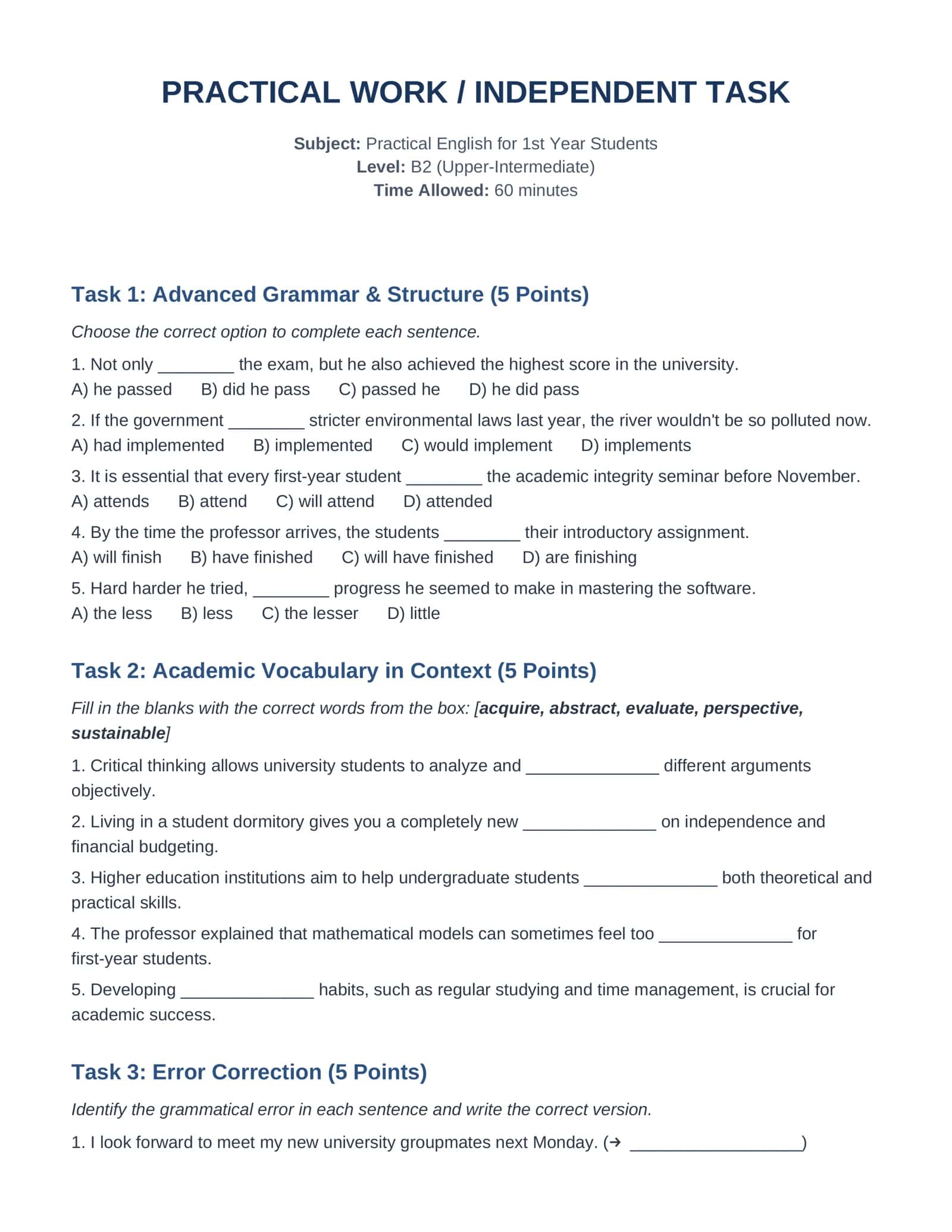 Practical English for 1st Year Students 1