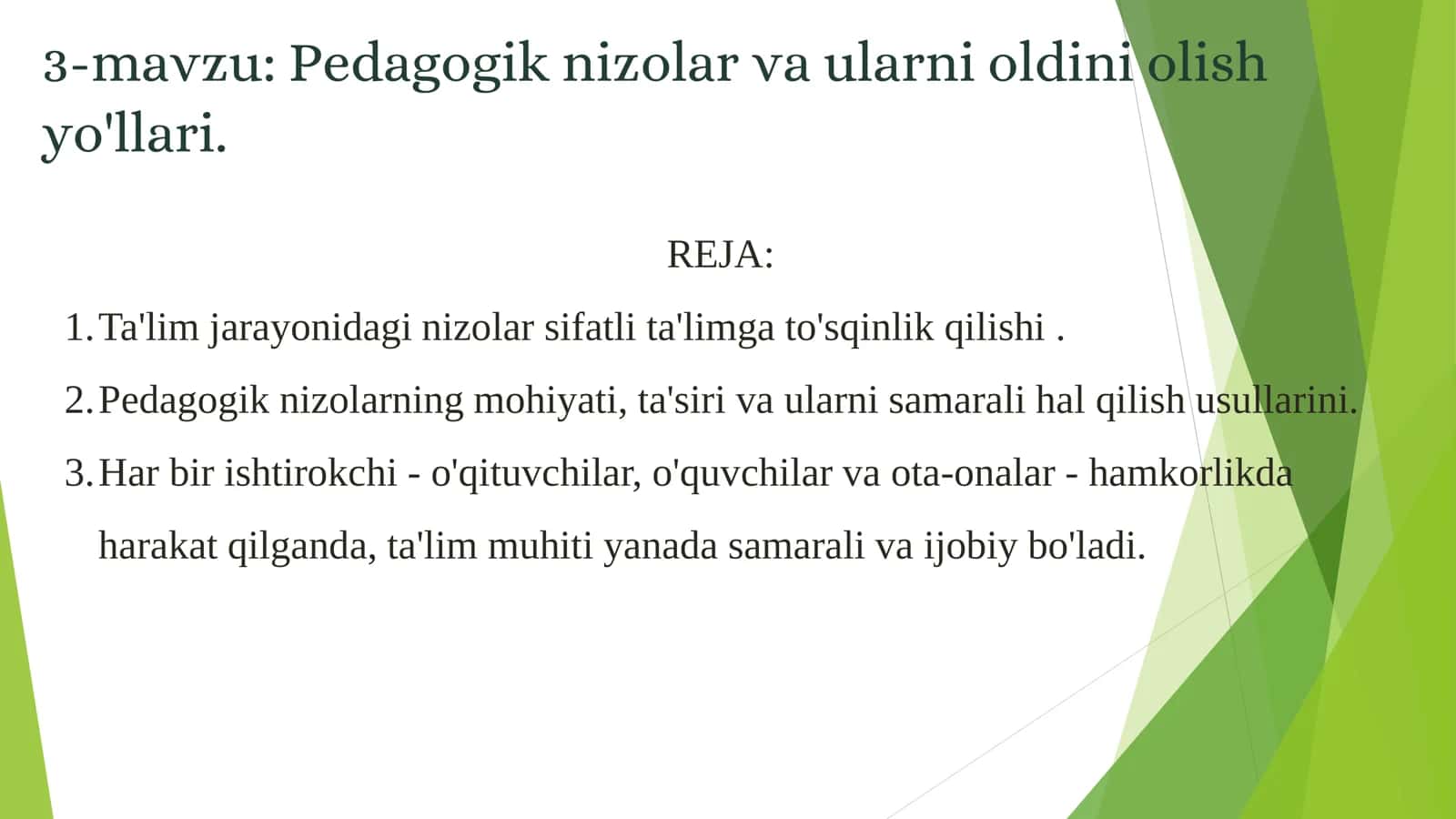 Pedagogik nizolar va ularni oldini olish yo'llari 1