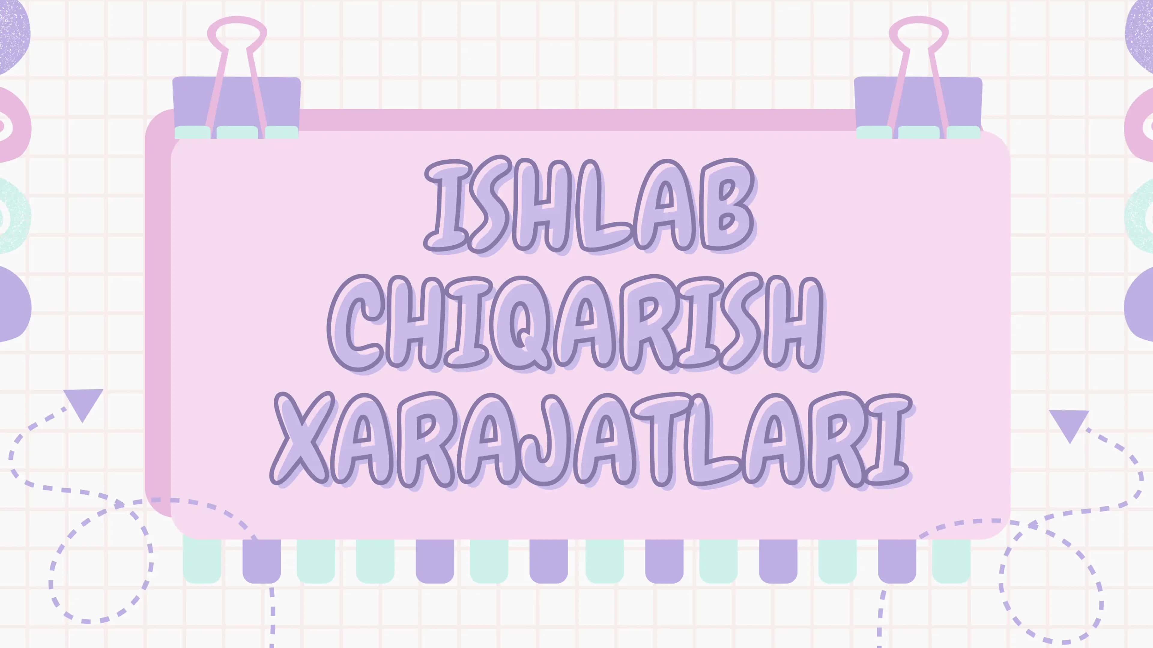 Ishlab chiqarish xarajatlari 1