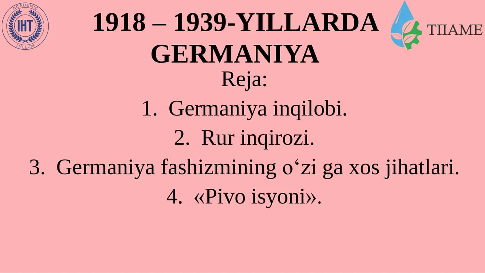 1918 – 1939-YILLARDA GERMANIYA 1