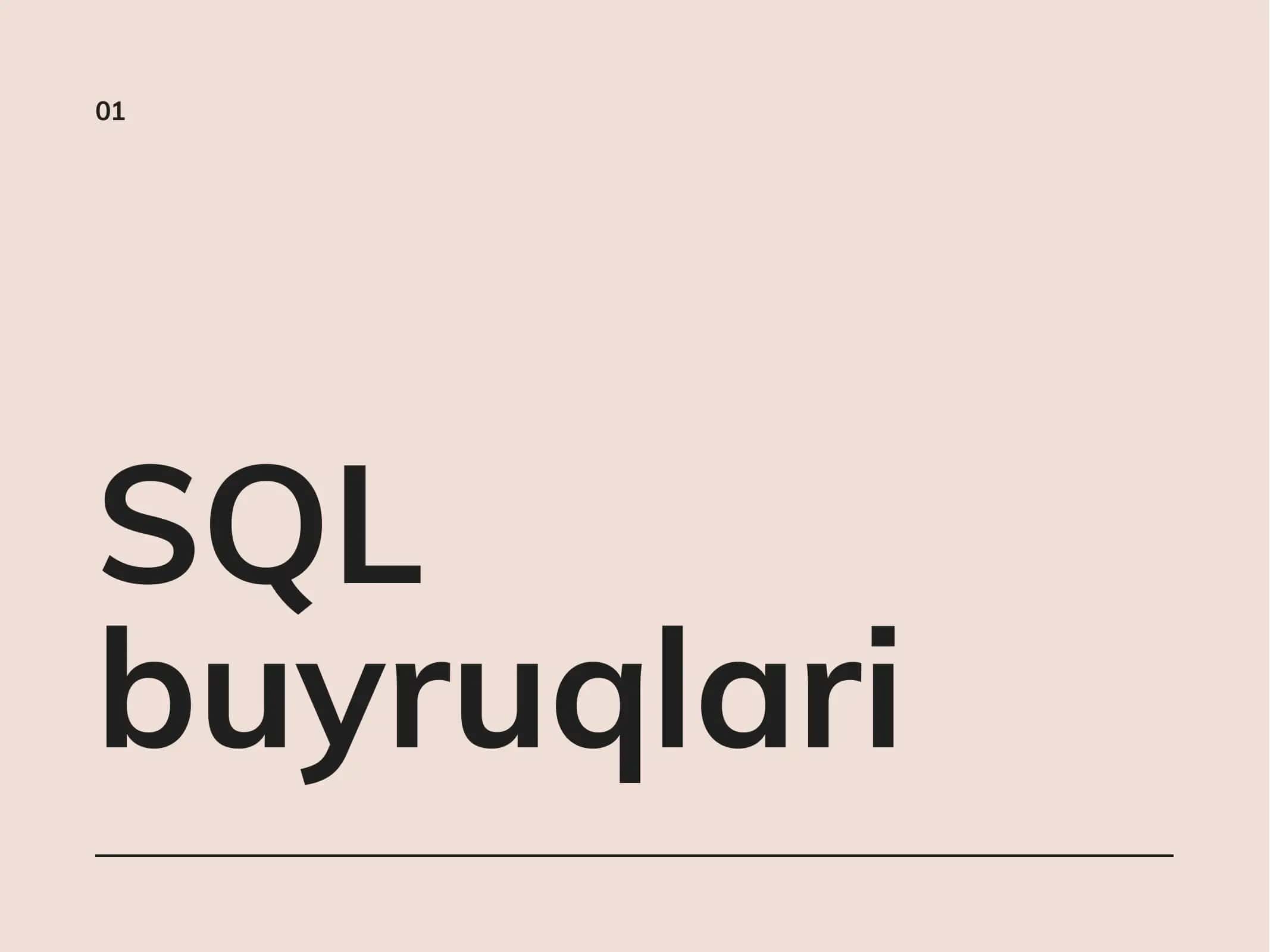 SQL buyruqlari 1