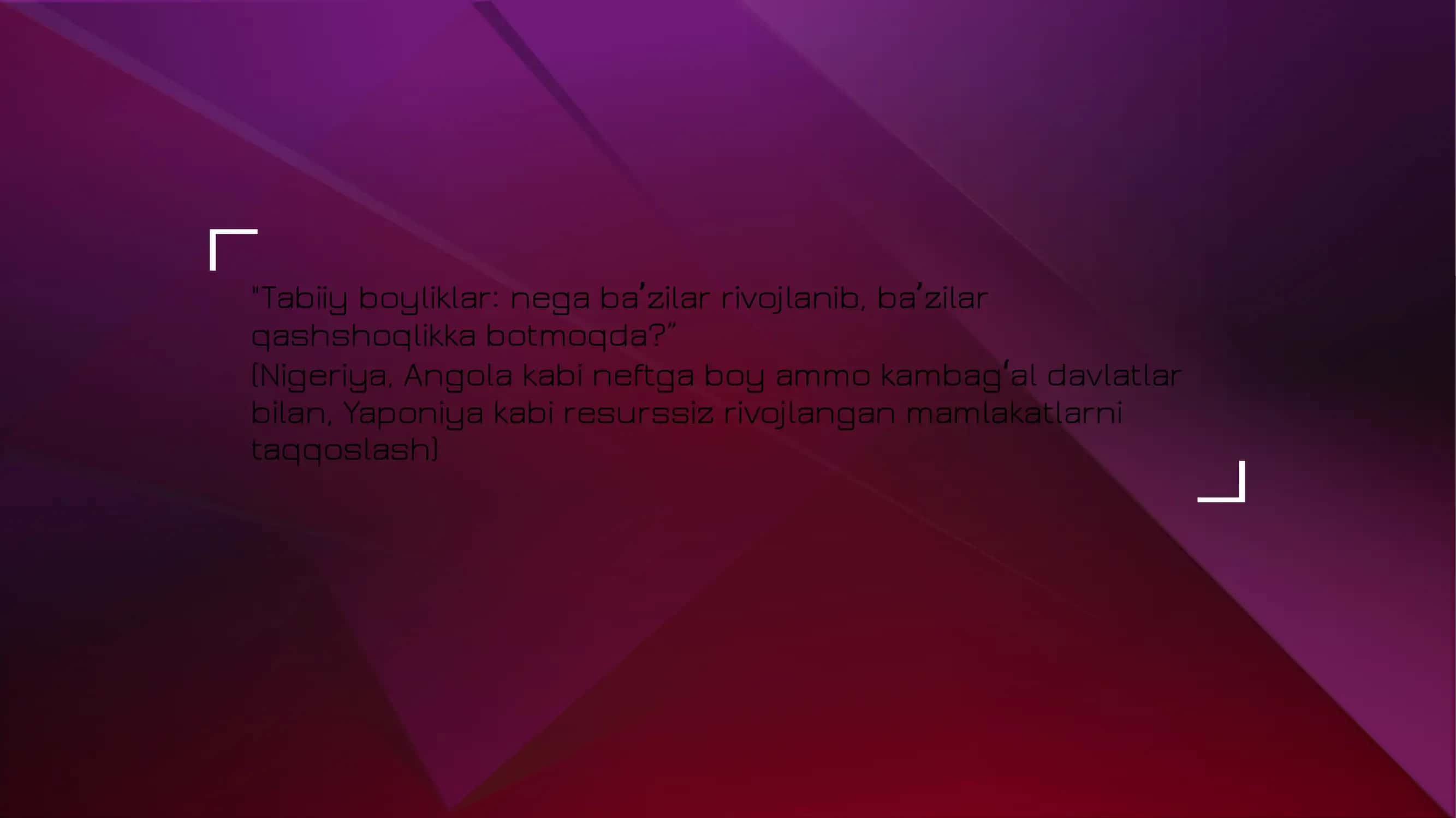 Resurs la'nati (Resource Curse) nazariyasi 1