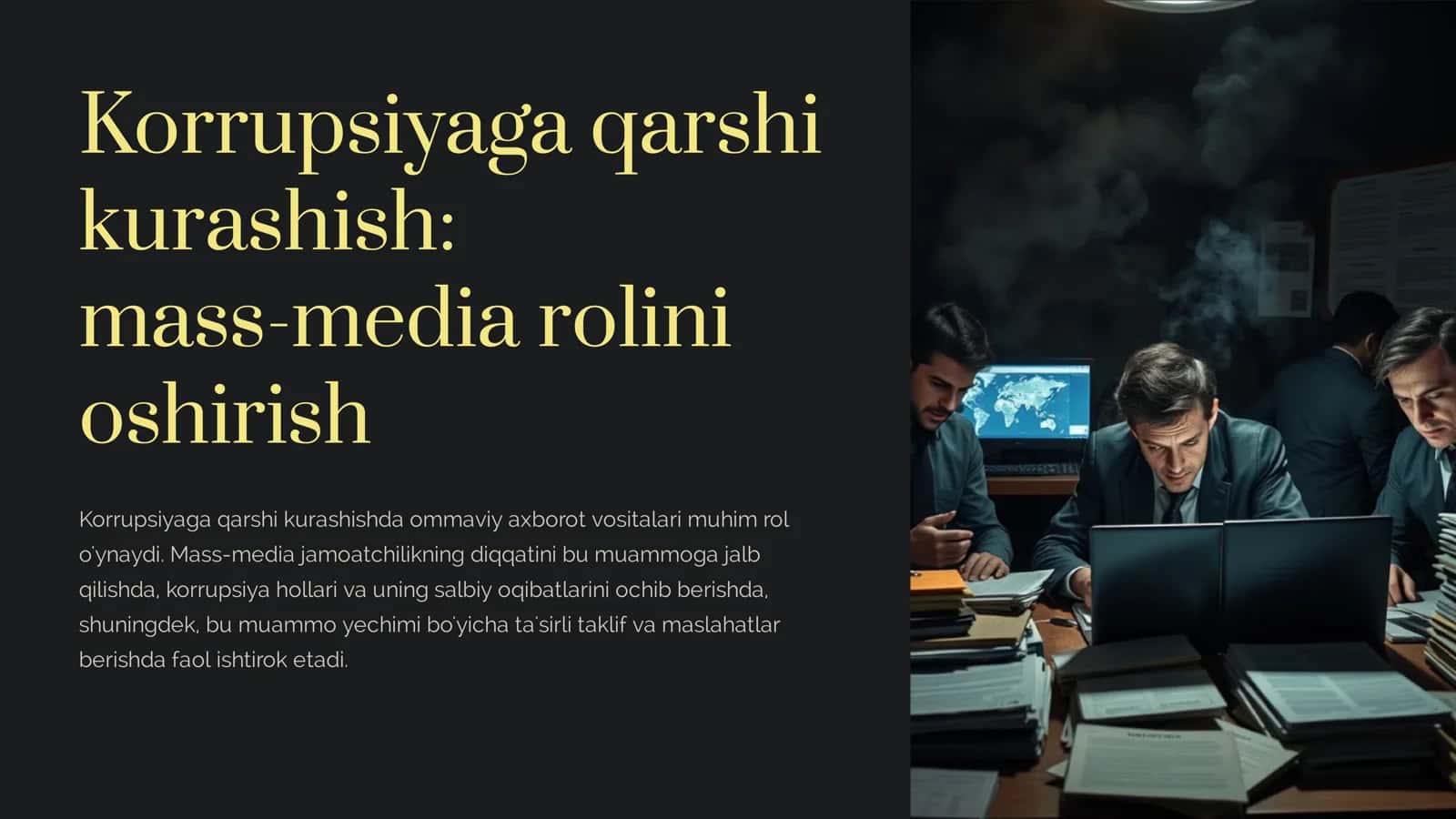 Korrupsiyaga qarshi kurashish mass-media rolini oshirish 1
