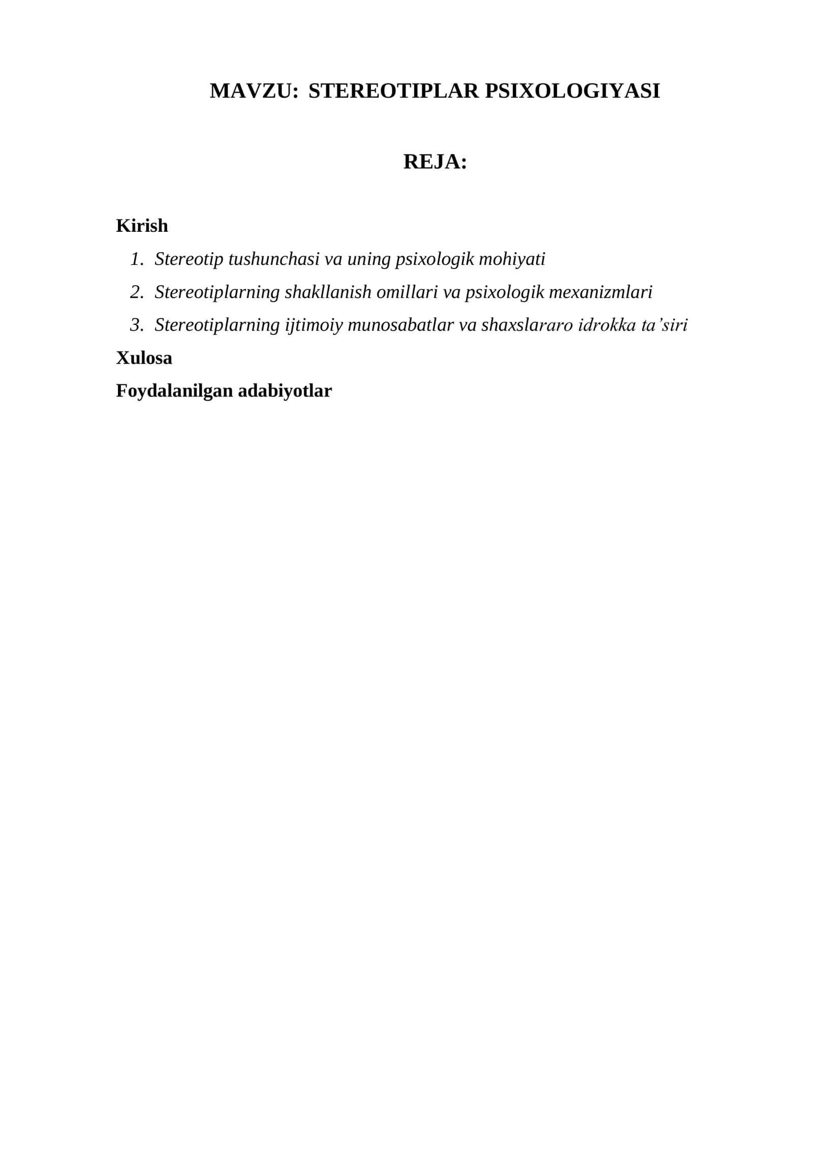 STEREOTIPLAR PSIXOLOGIYASI 1