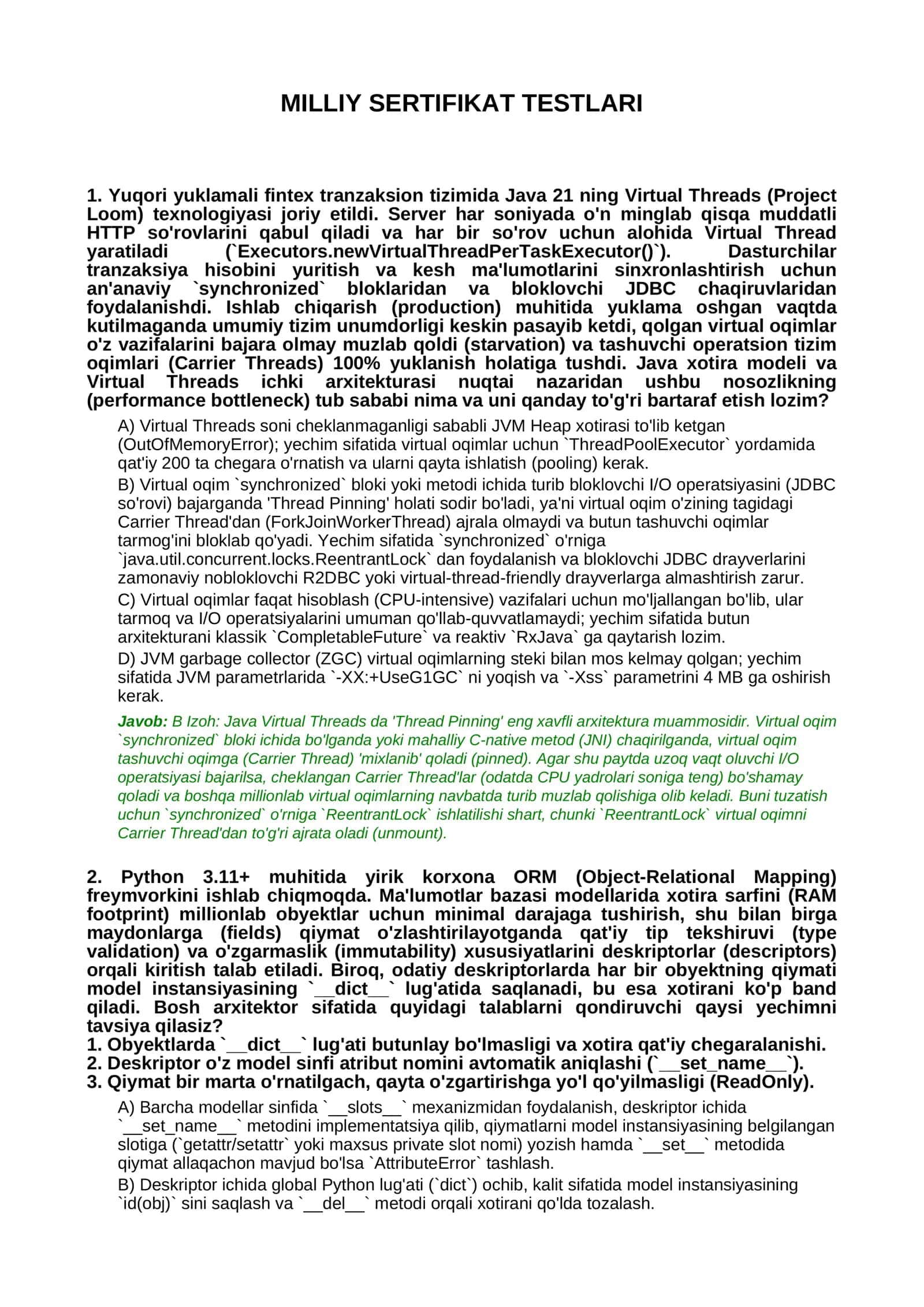 Yuqori yuklamali fintex tranzaksion tizimi 1