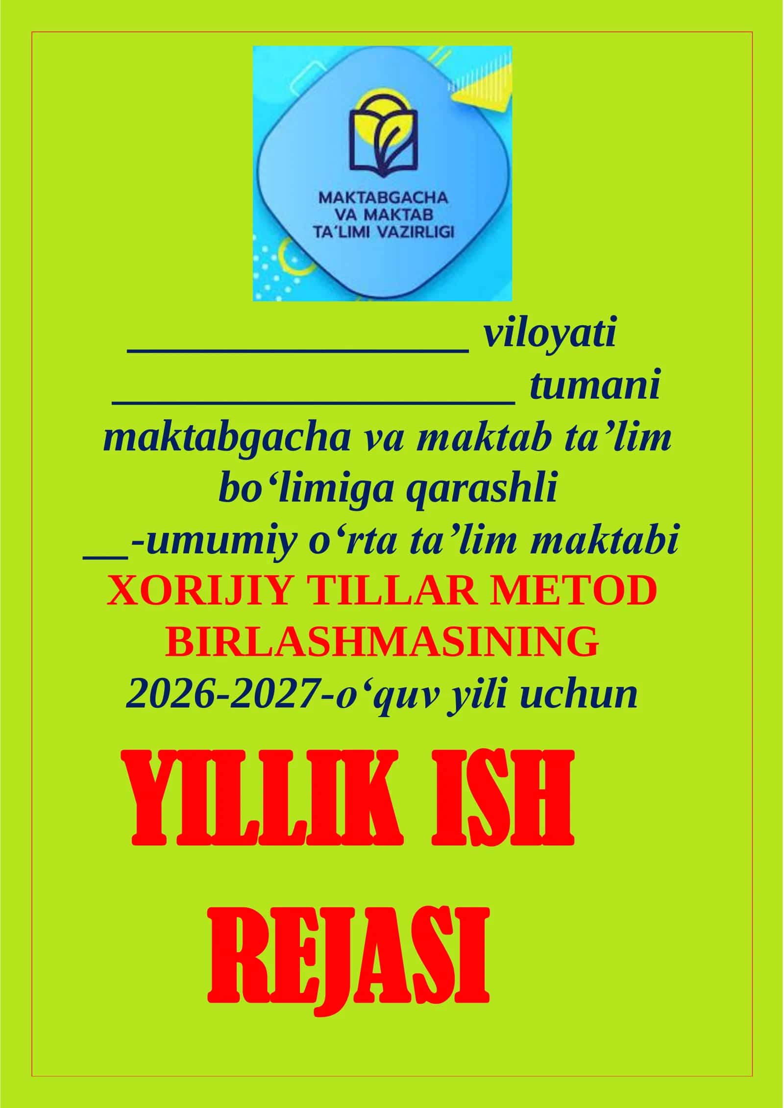 MAKTABGACHA VA MAKTAB TA’LIMI VAZIRLIGINING USTUVOR VAZIFALARI 1