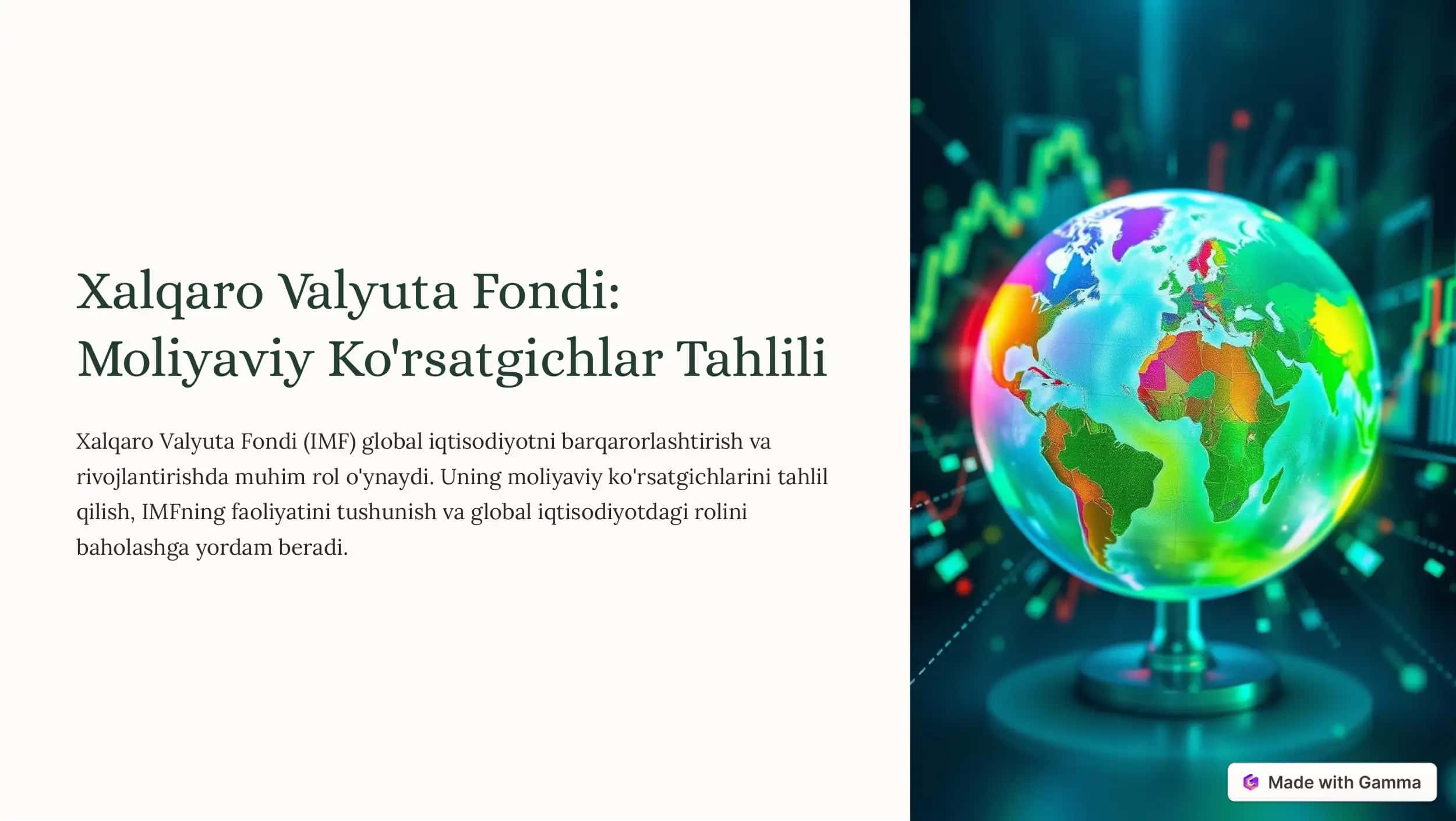 Moliyaviy Ko'rsatgichlar Tahlili 1