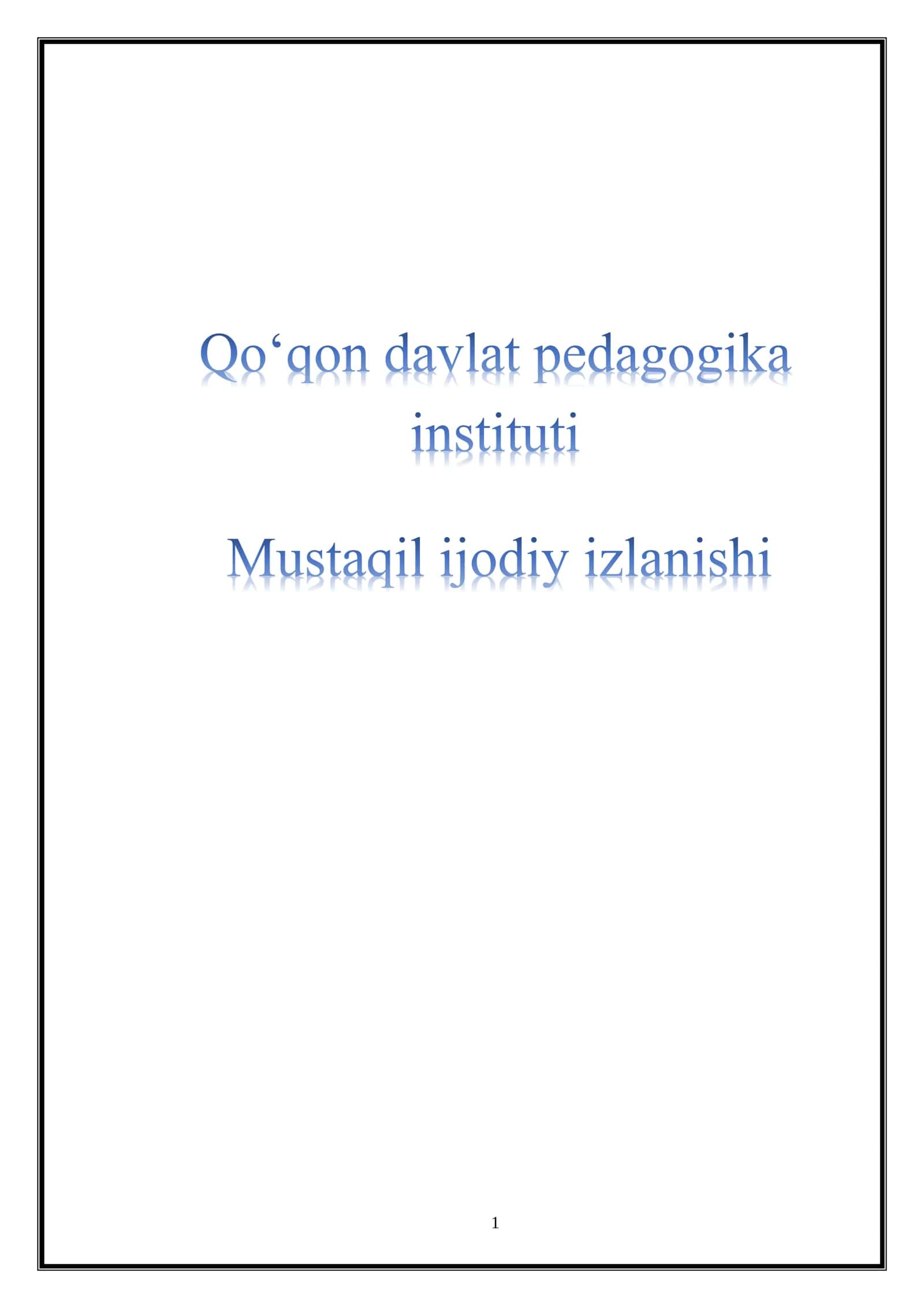 Inson va jamiyat mavjudligi 1
