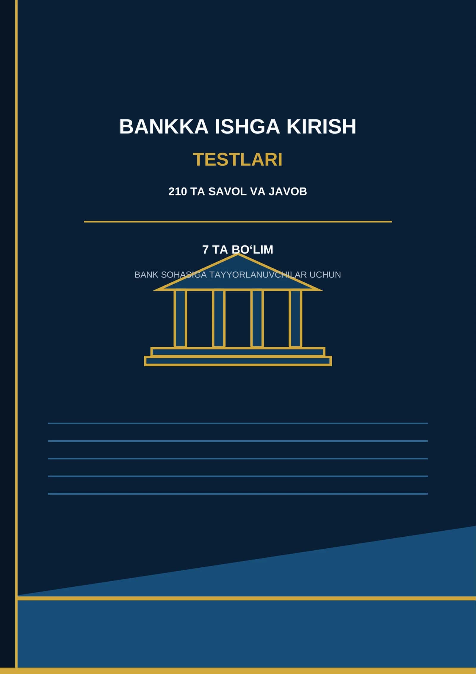 BANKKA ISHGA KIRUVCHILAR UCHUN TEST SAVOLLARI JAVOBLARI BILAN 2026 1