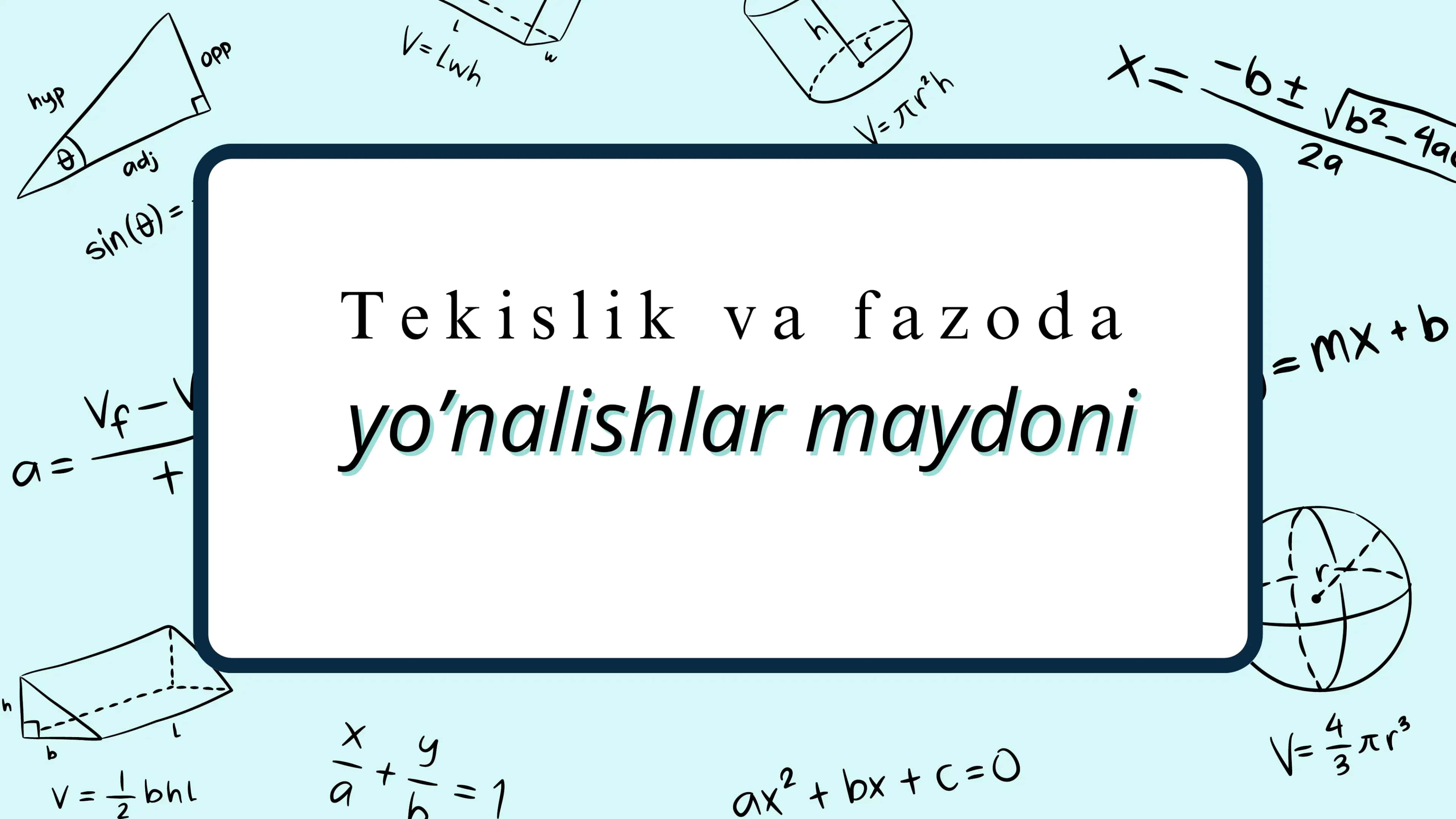 Tekislik va fazoda yo’nalishlar maydoni 1