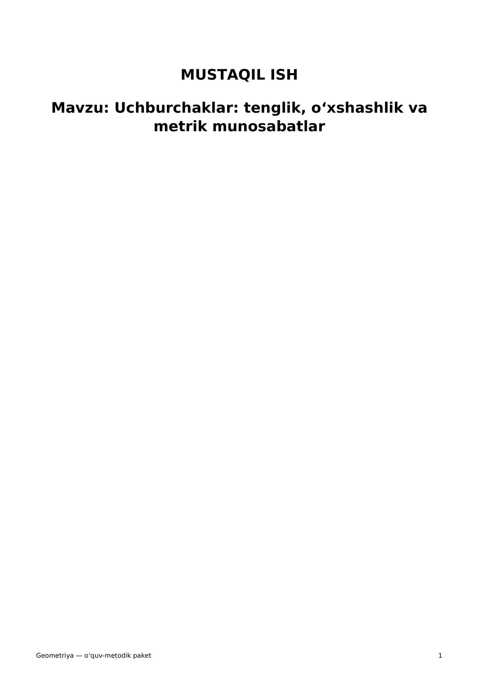 Geometriya — o‘quv-metodik paket 1