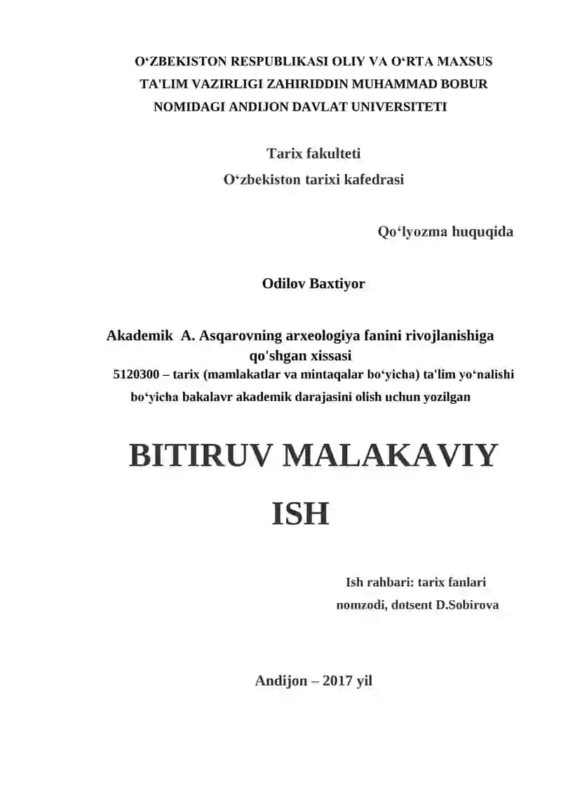 BITIRUV MALAKAVIY ISH 1