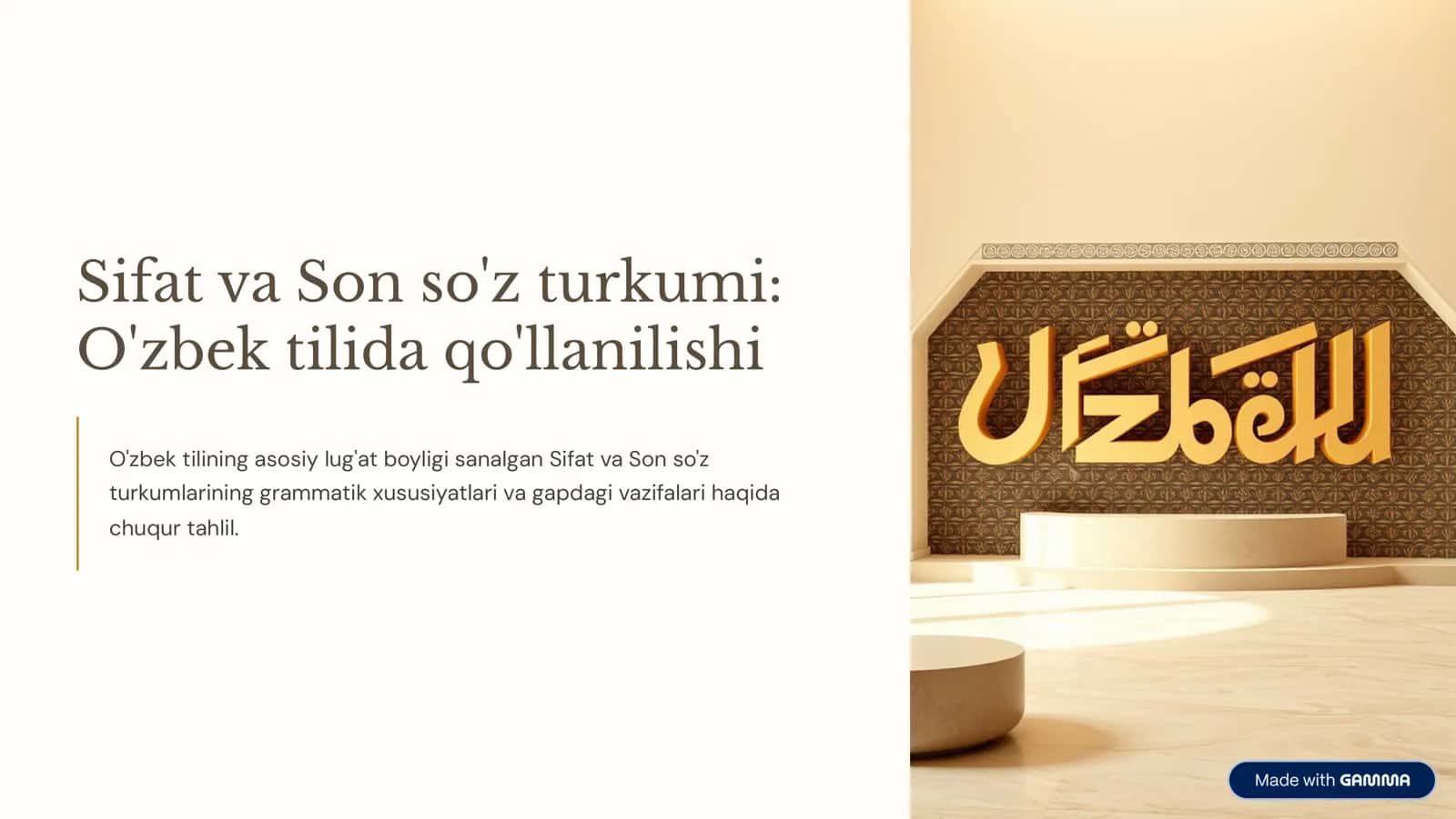 Sifat va Son so'z turkumi 1