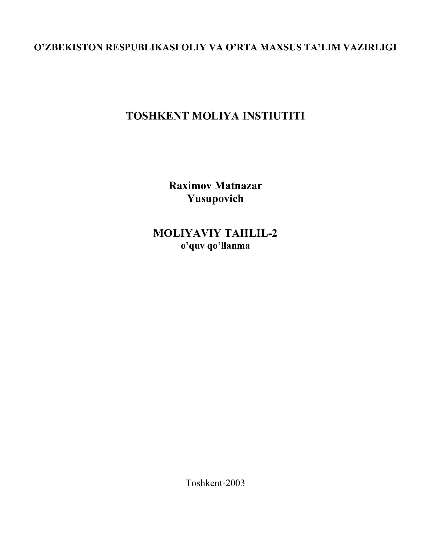 Moliyaviy tahlil-2 1