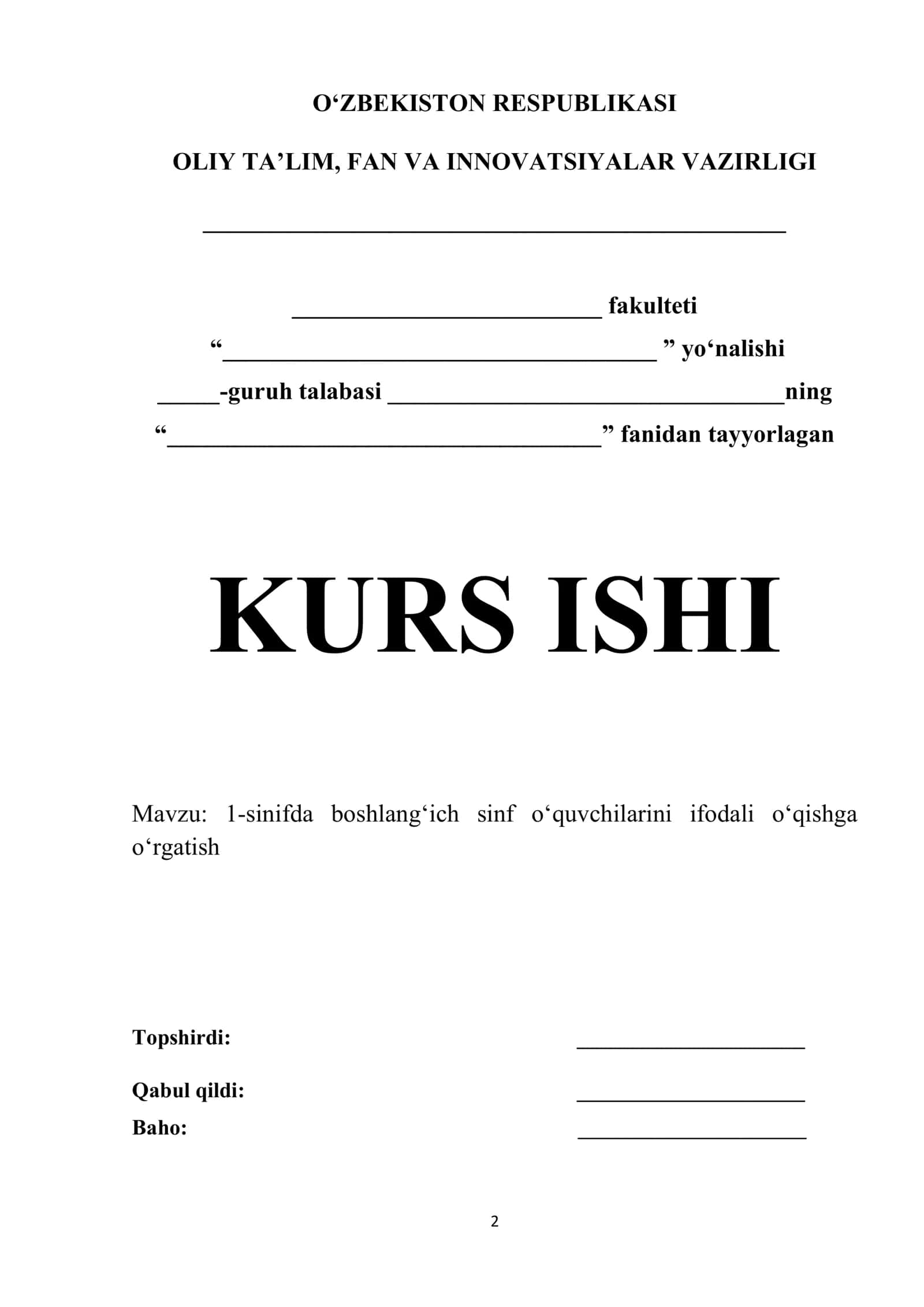 1-sinifda boshlang‘ich sinf o‘quvchilarini ifodali o‘qishga o‘rgatish 1