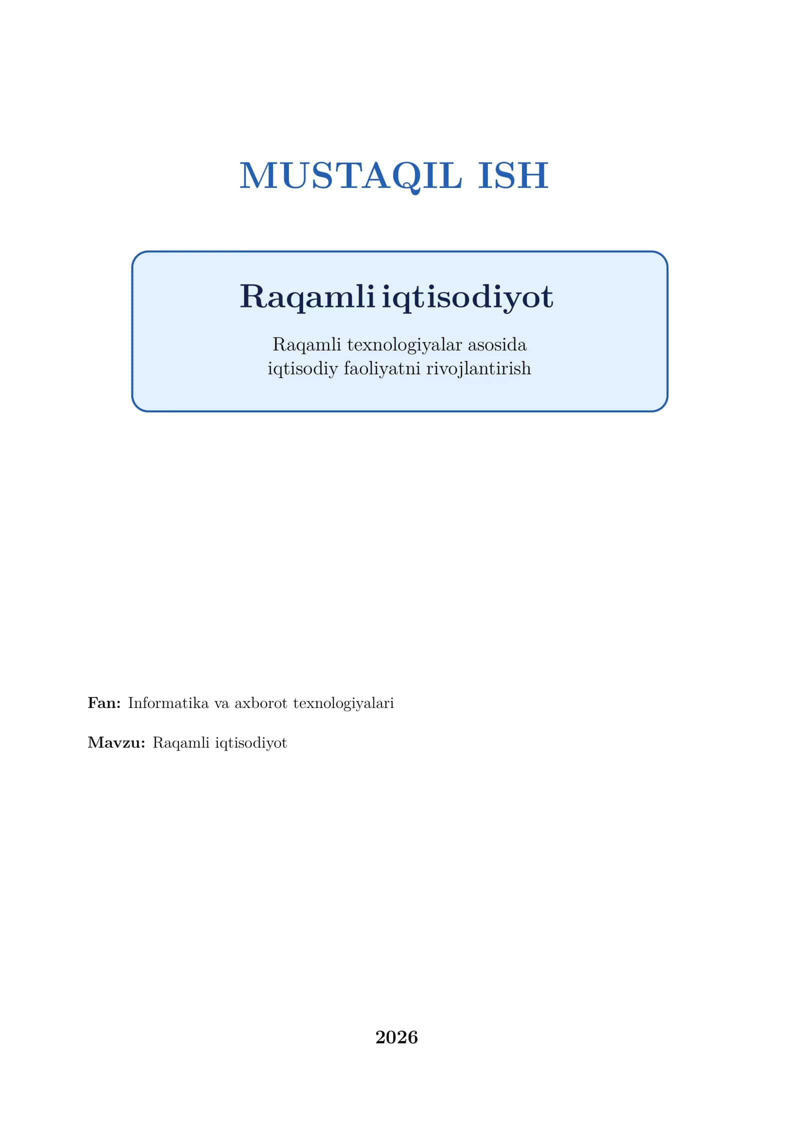 Raqamli iqtisodiyot 1