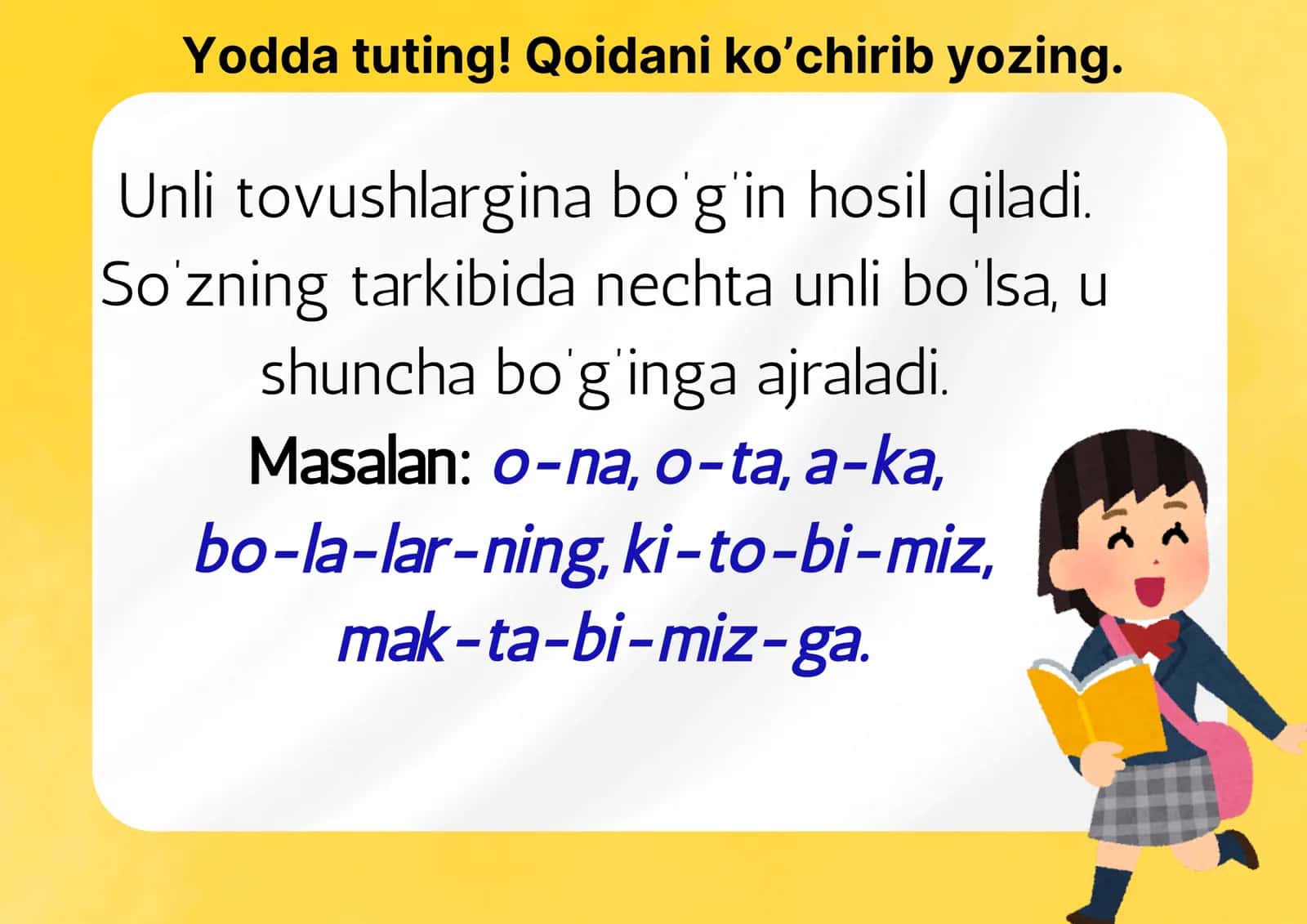 Boʻgʻin koʻchirish qoidalari. Ochiq va yopiq boʻgʻinlar. 1