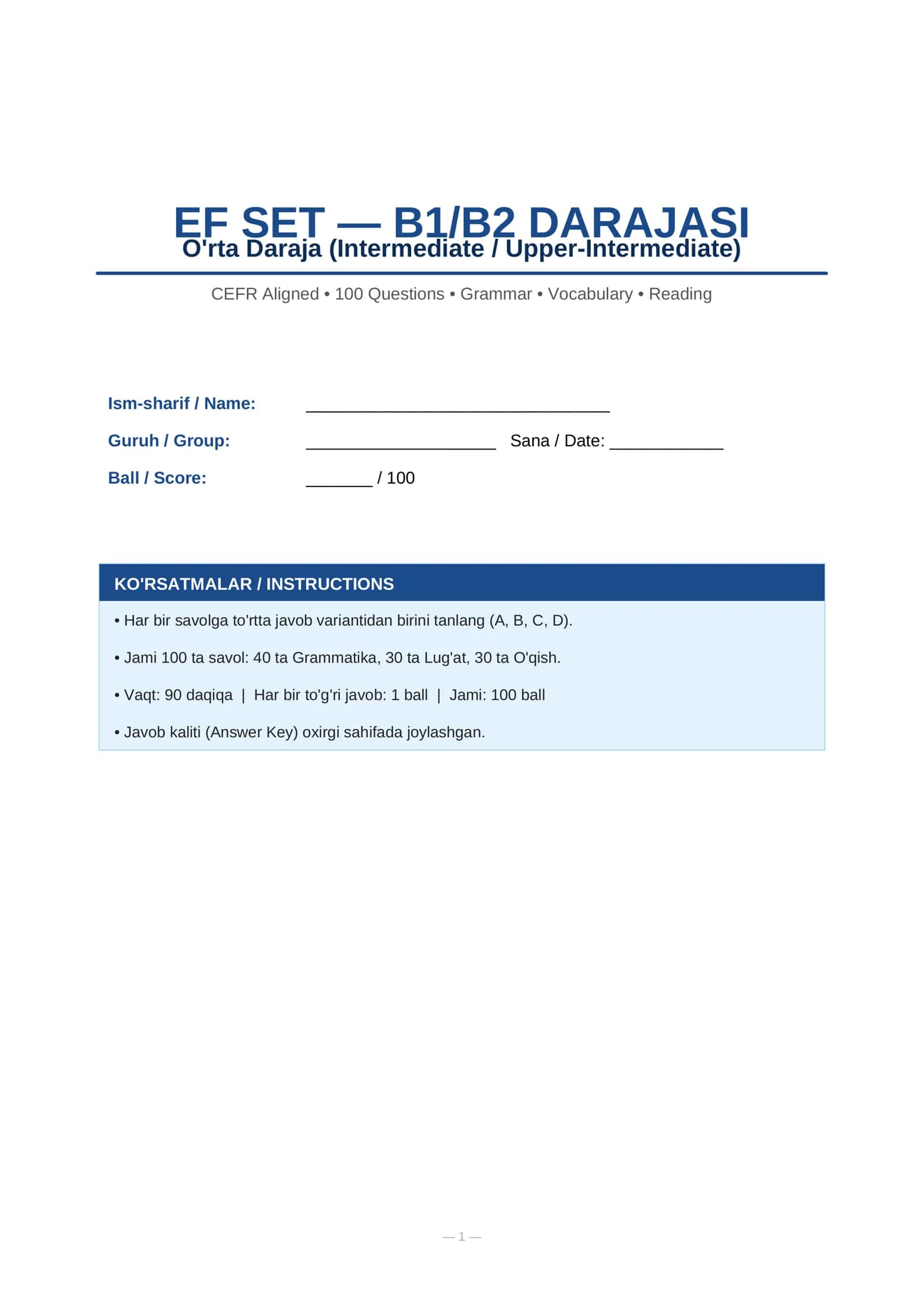 EF_SET_B1_B2_Test 1