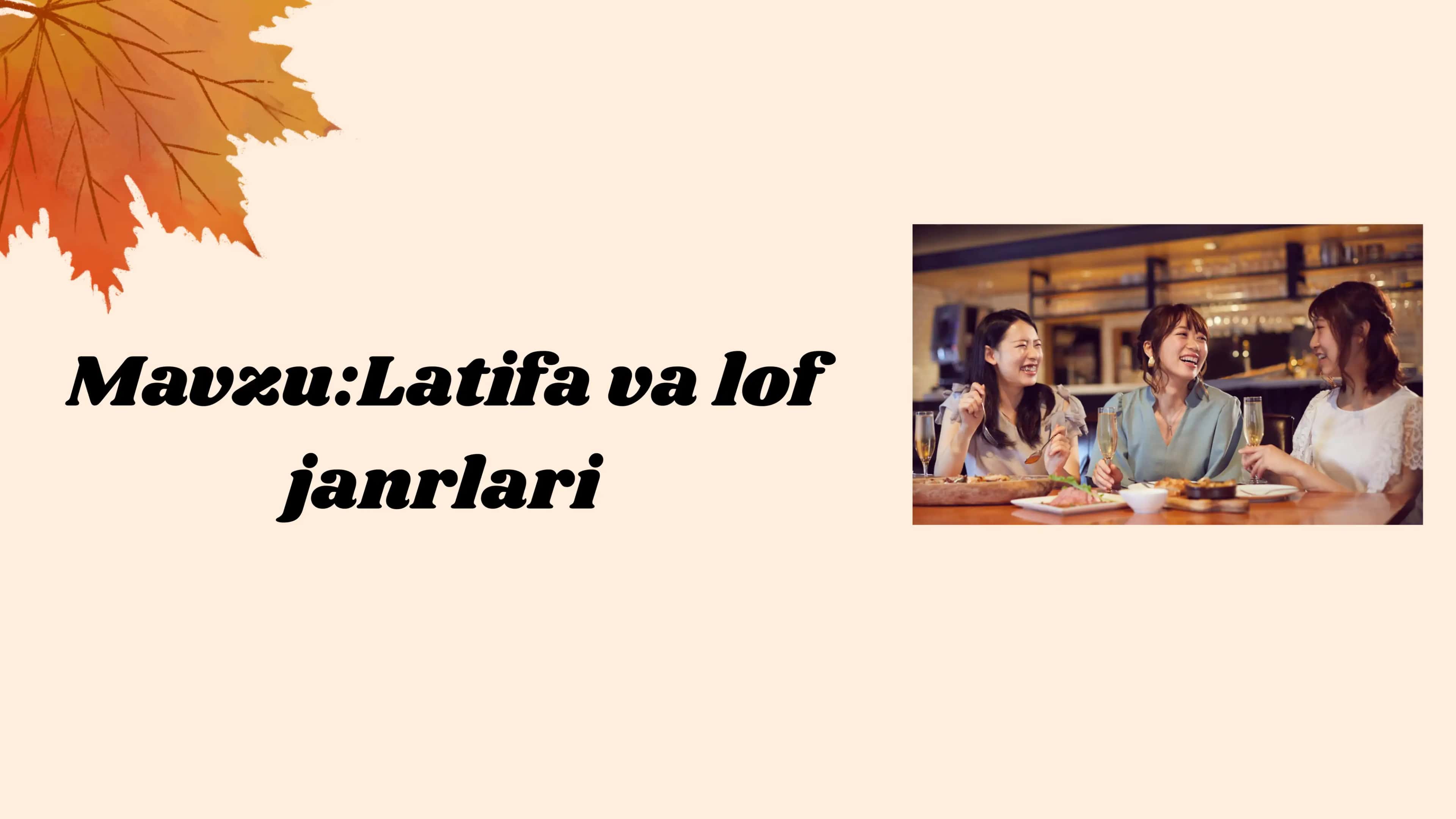 Latifa va lof 1