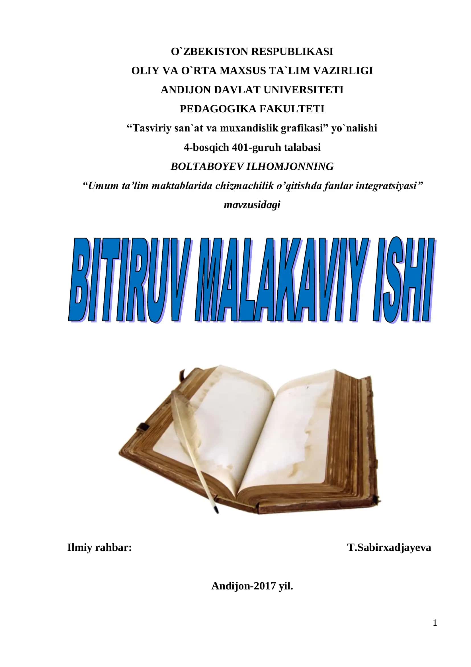 Umum ta’lim maktablarida chizmachilik o’qitishda fanlar integratsiyasi 1