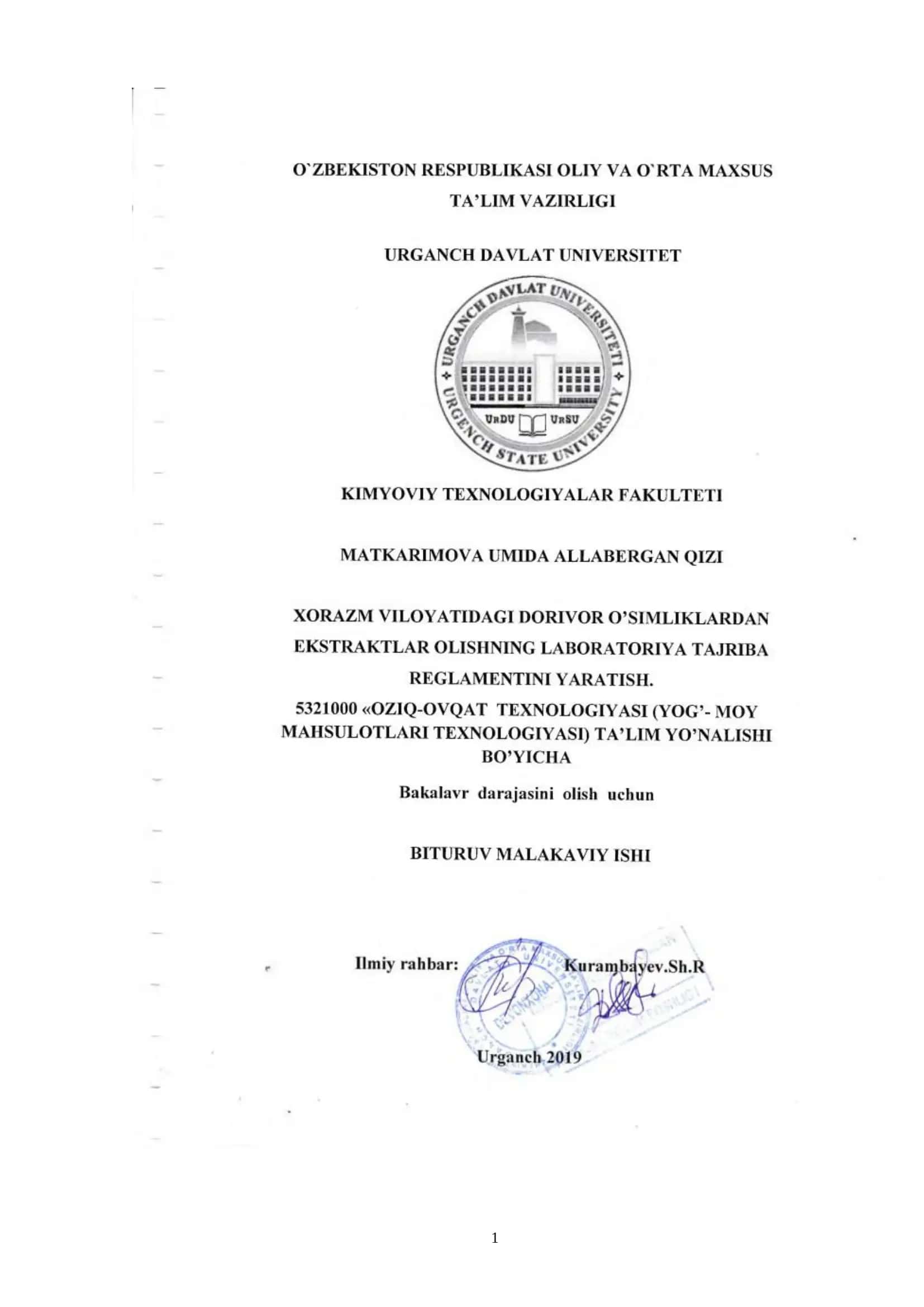 Oziq-ovqat texnologiyasi 1