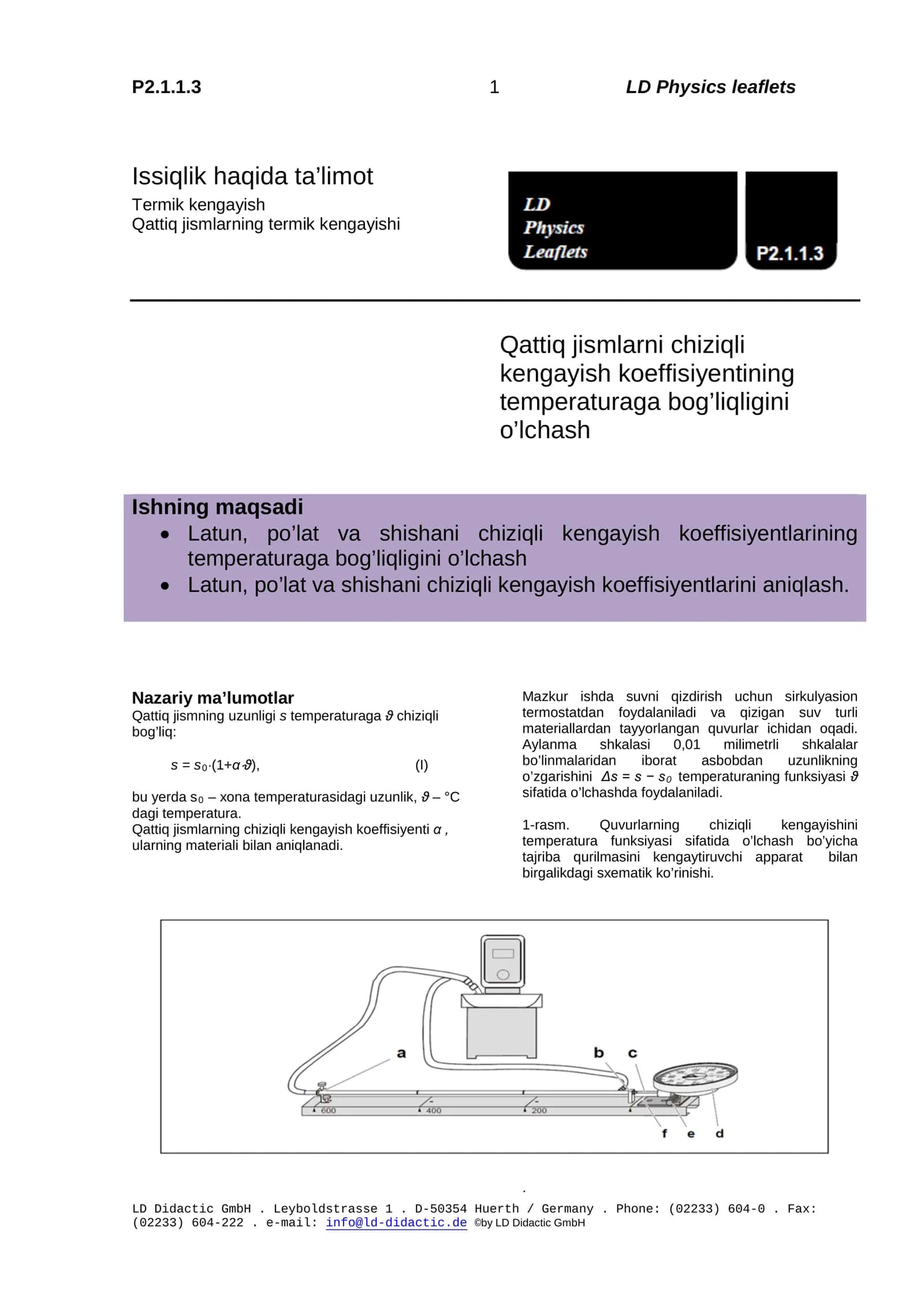 Issiqlik haqida ta'limot 1