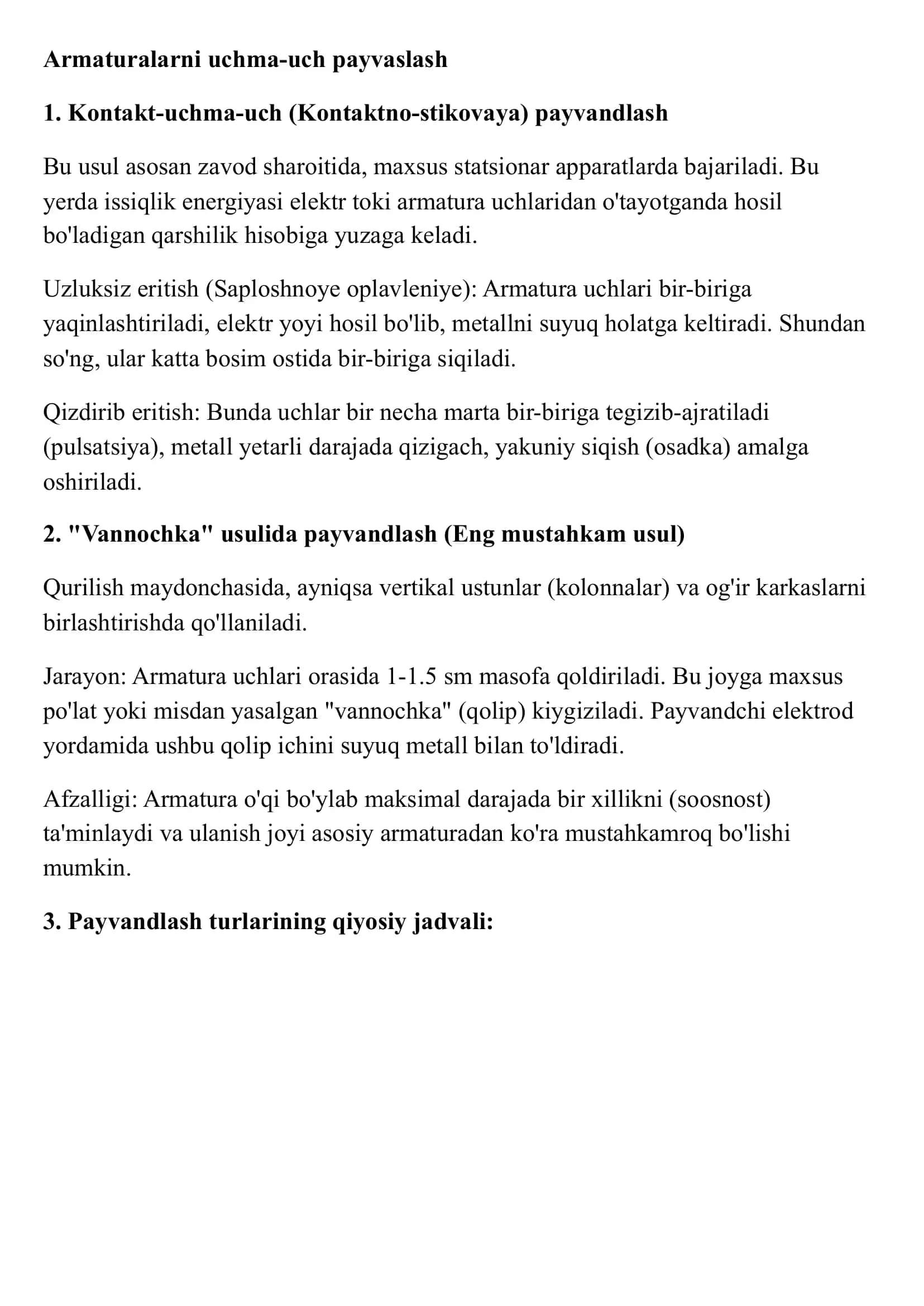 Kontakt-uchma-uch (Kontaktno-stikovaya) payvandlash 1