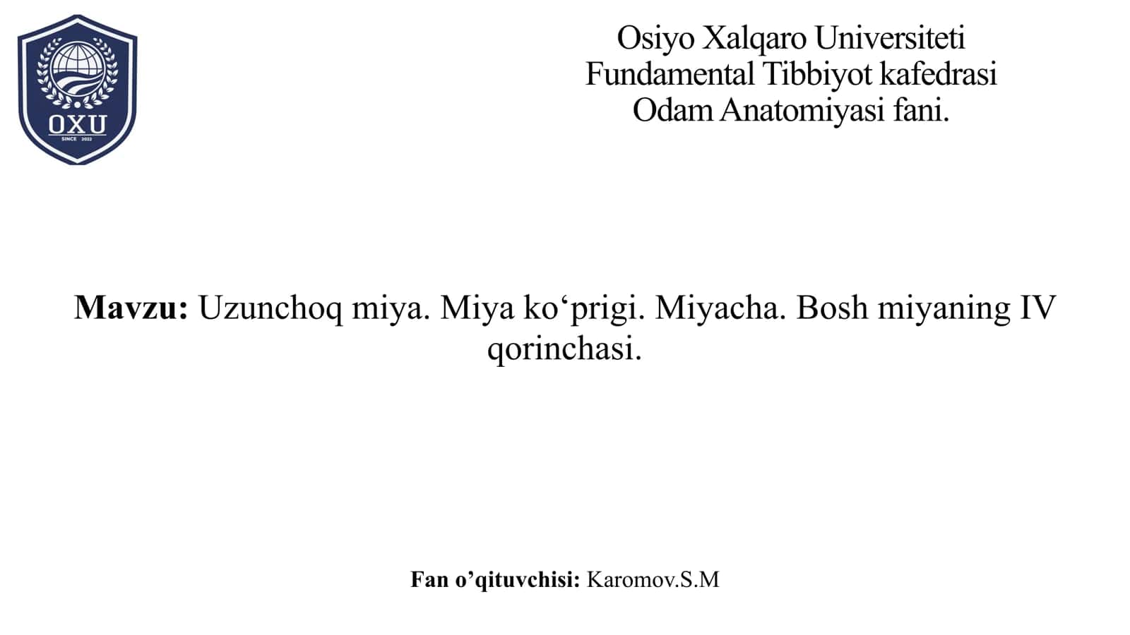 Odam Anatomiyasi fani 1