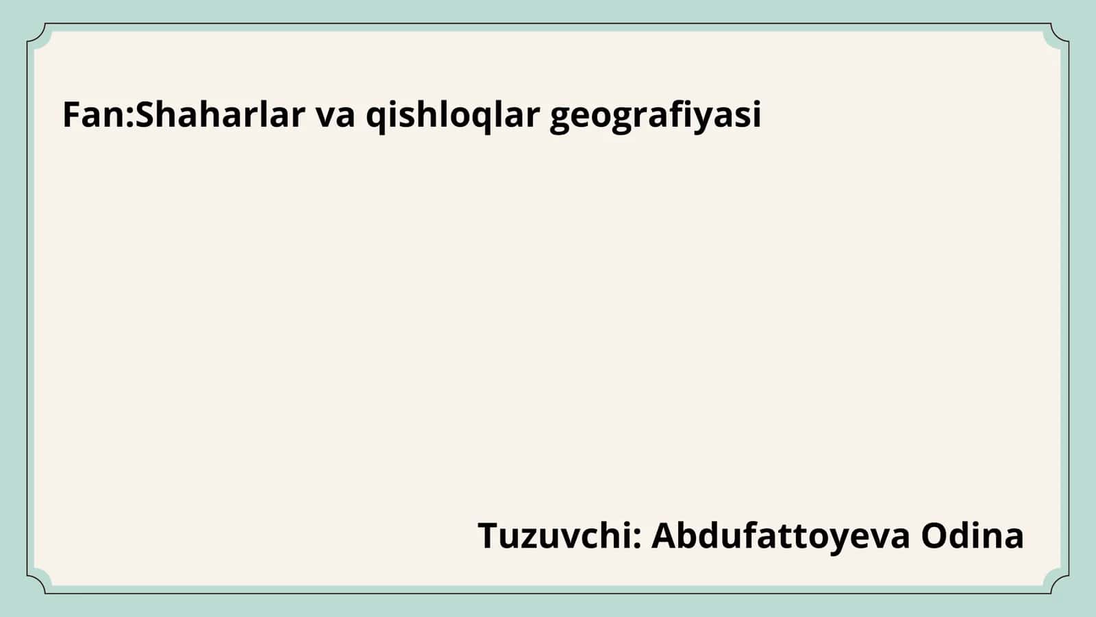 Buxoro viloyatining oʻrta va kichik shaharlari 1