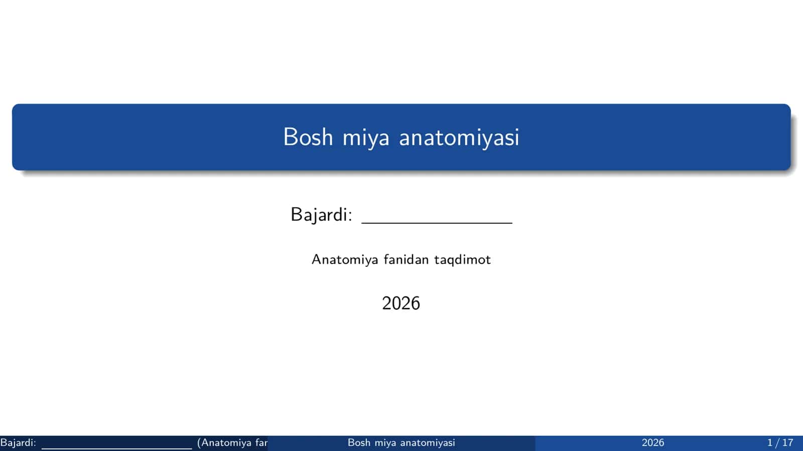 Bosh miya anatomiyasi 1