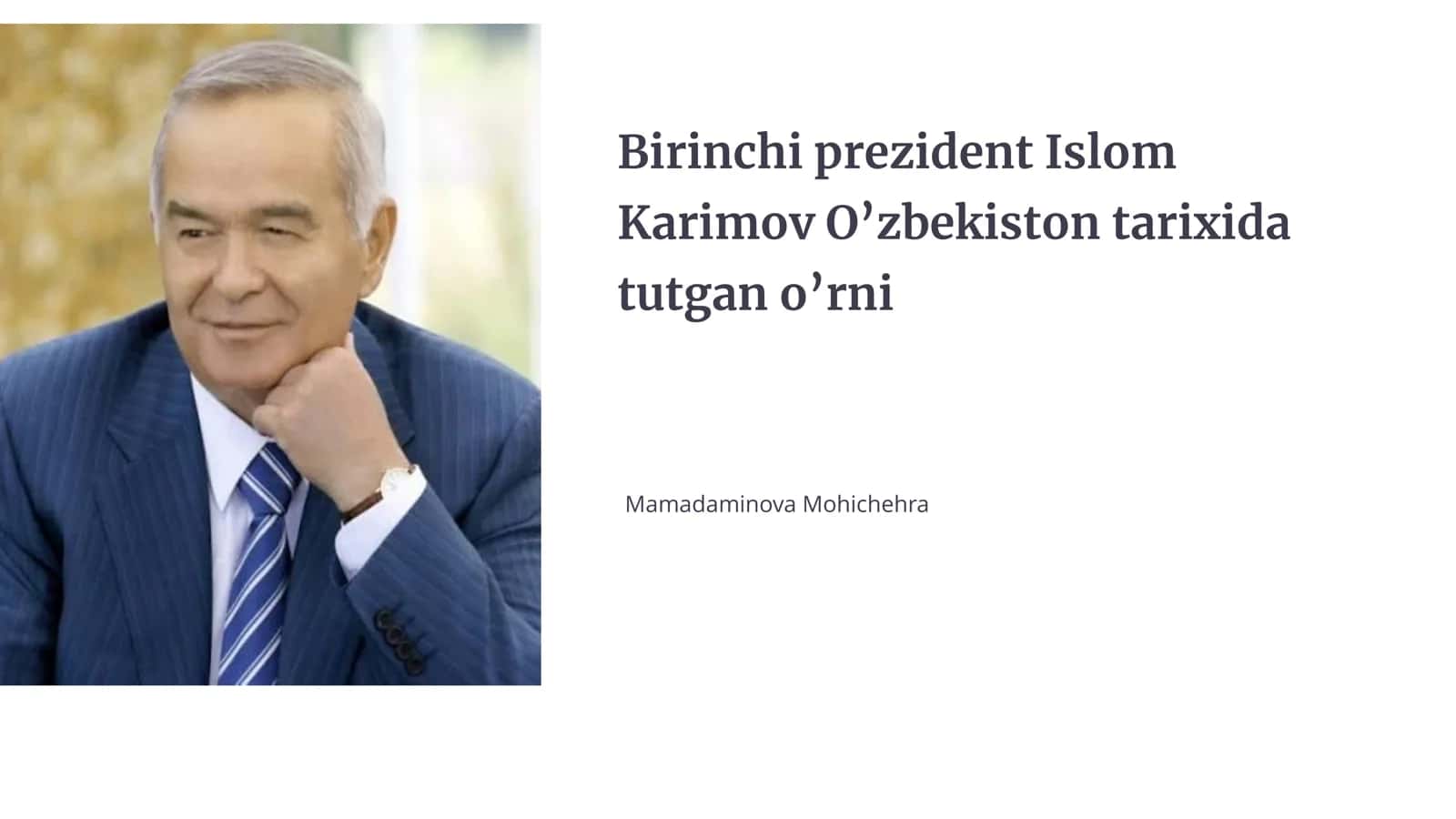 Islom Karimovning Siyosiy Faoliyati 1