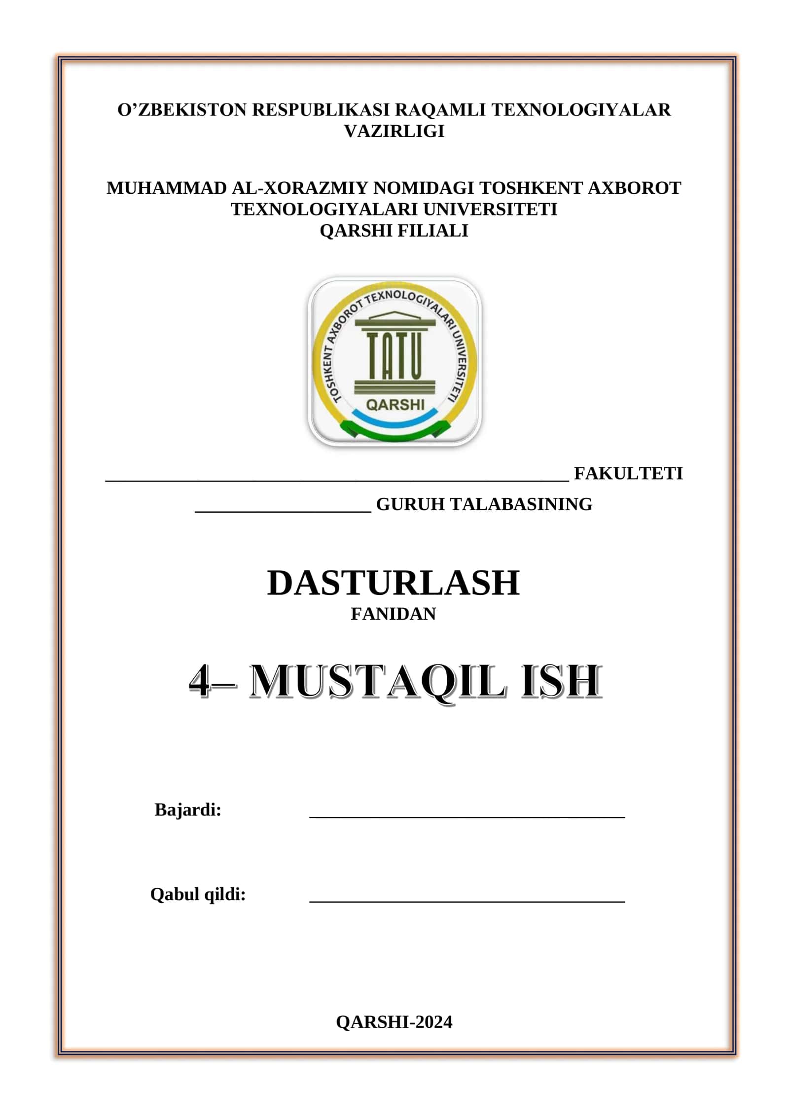 Mustaqil ta’lim shakli va mazmuni 1