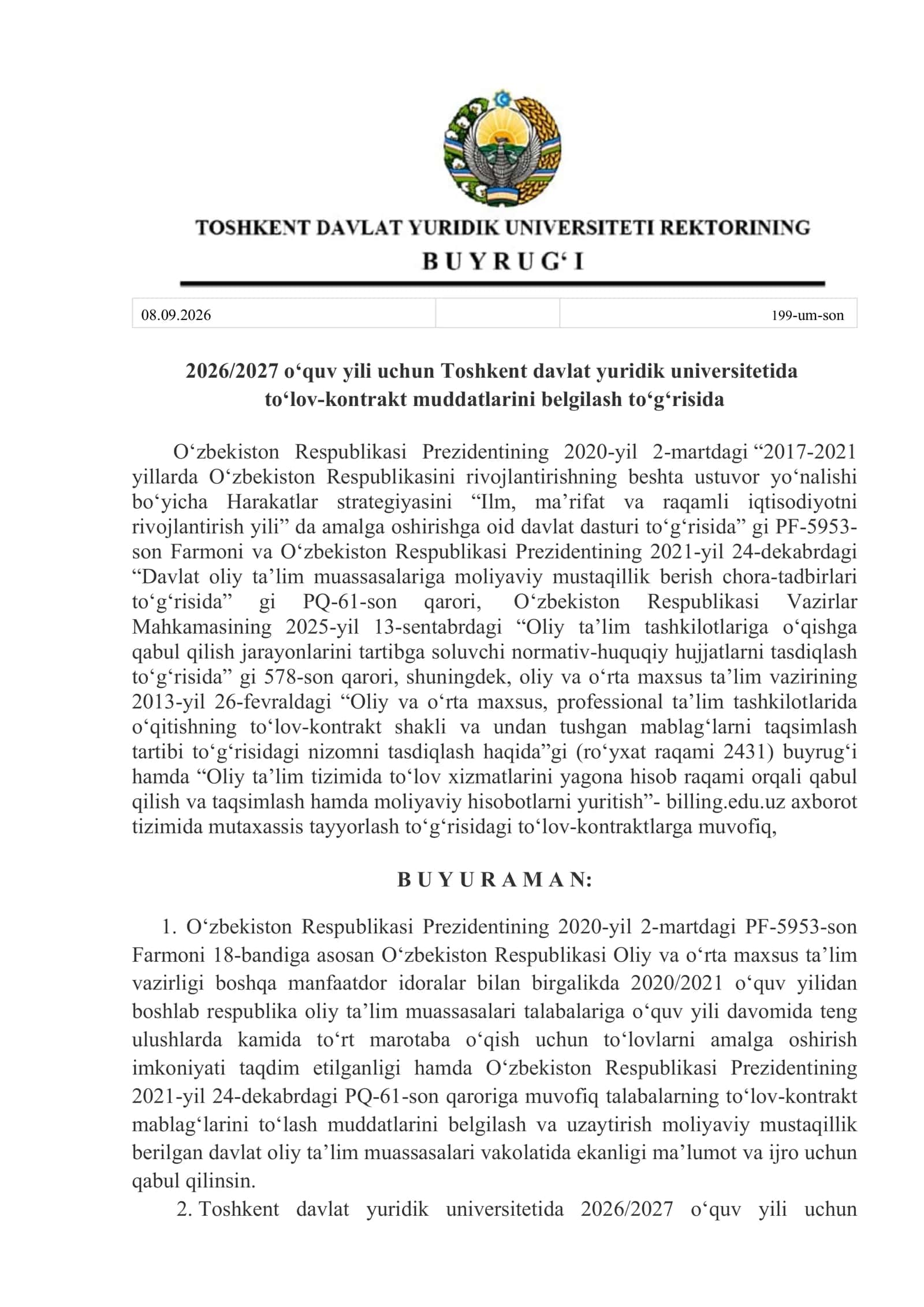Davlat oliy ta’lim muassasalariga moliyaviy mustaqillik berish chora-tadbirlari 1