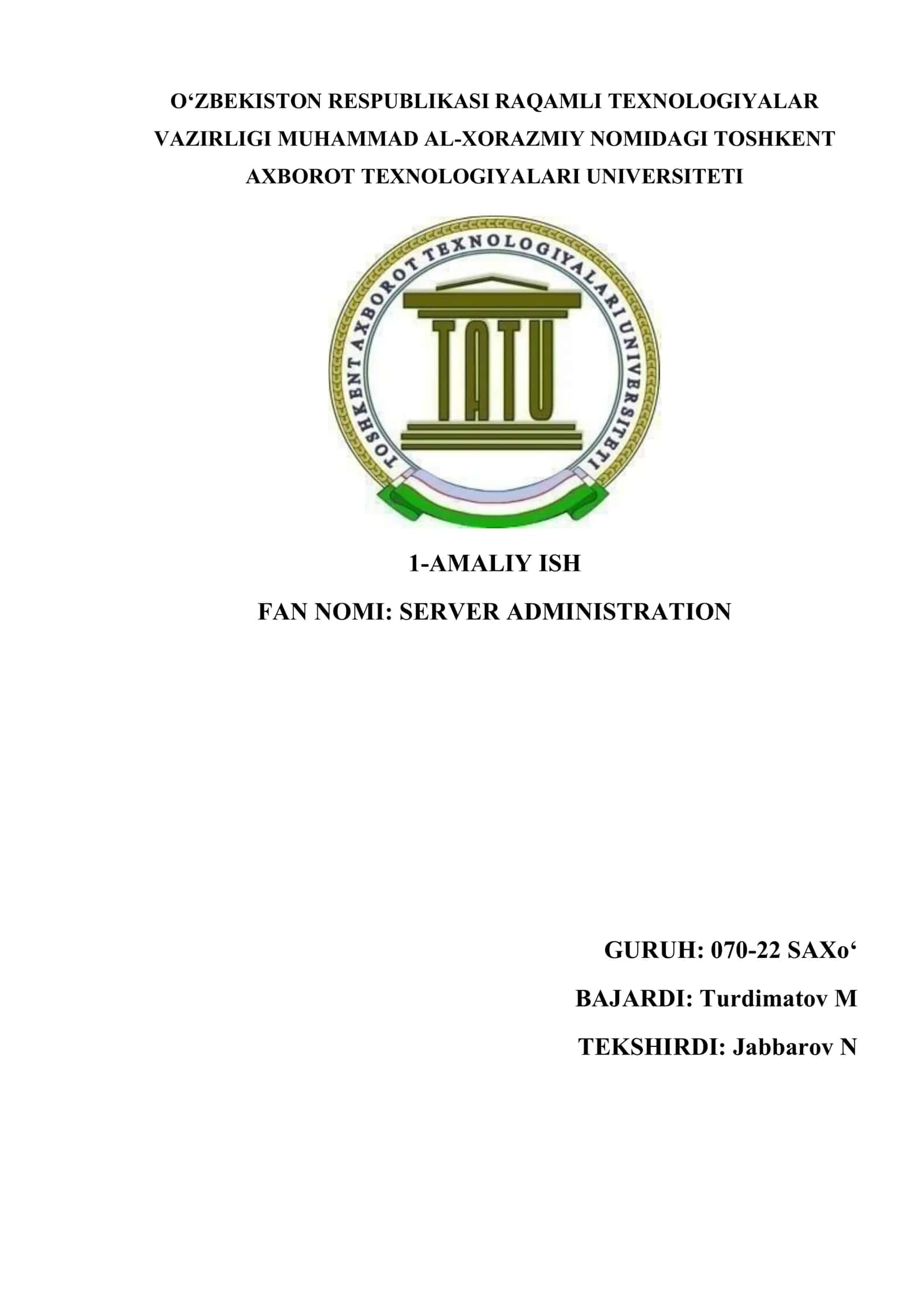 SERVER ADMINISTRATION 1