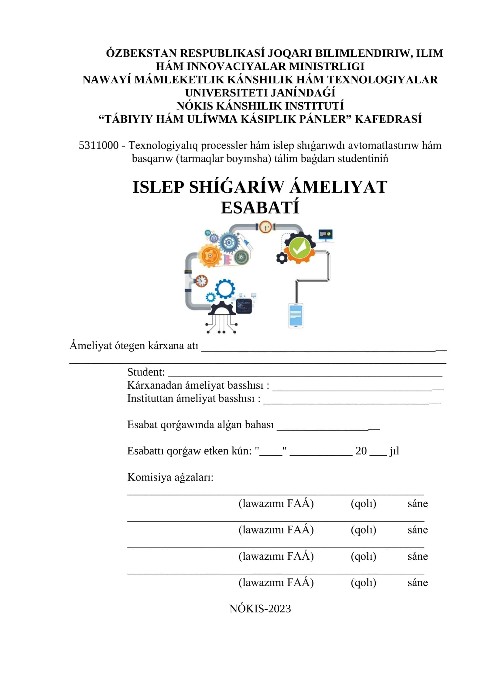 ISLEP SHÍǴARÍW ÁMELIYAT ESABATÍ 1