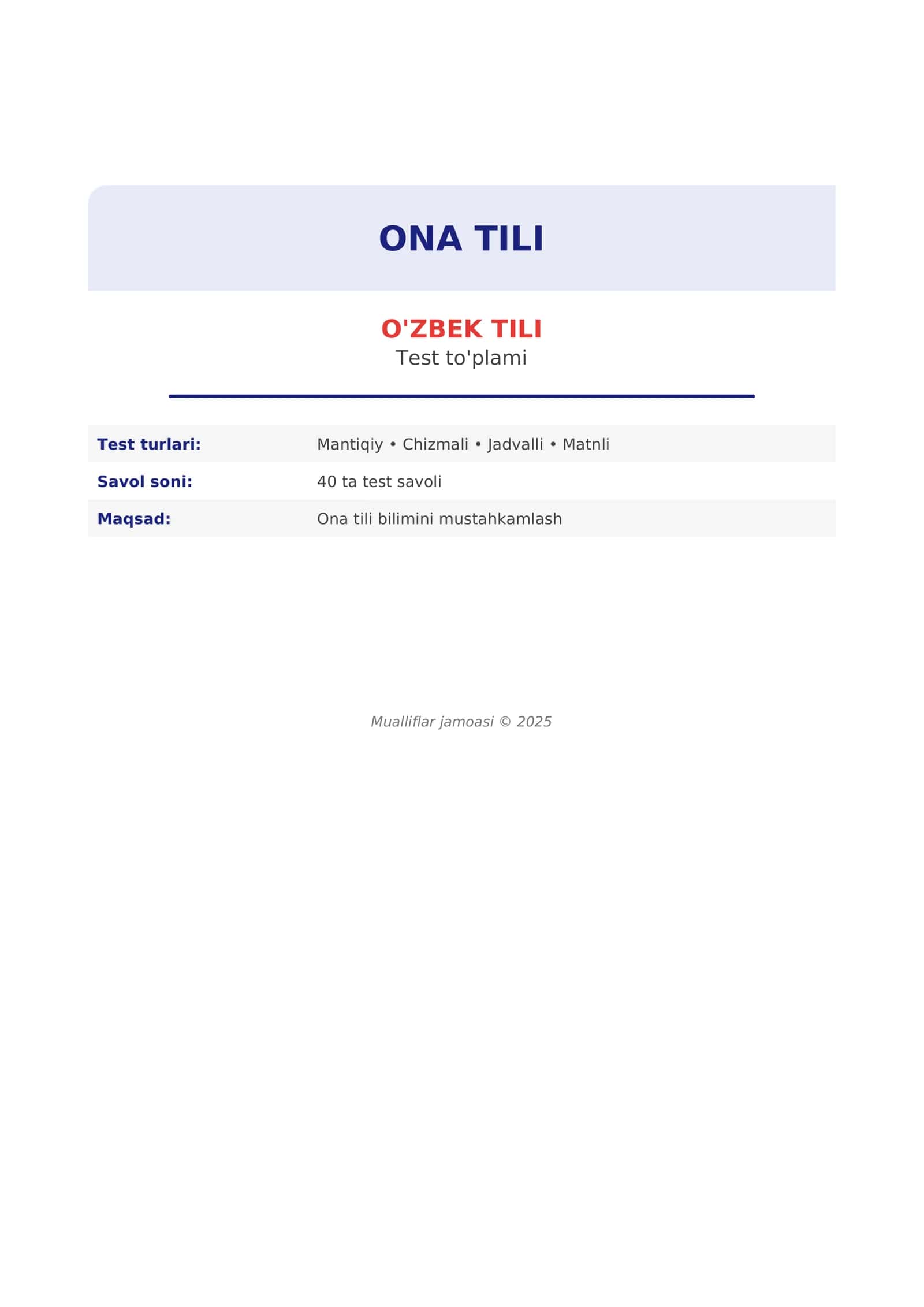 ONA TILI 1