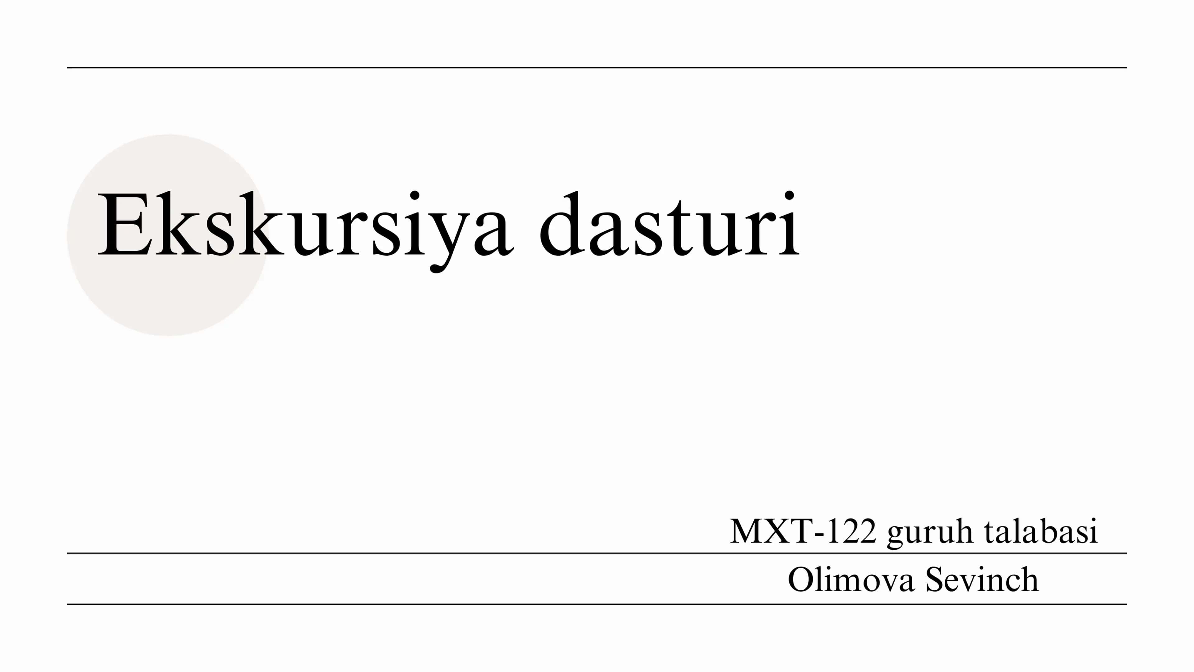 Ekskursiya dasturi 1