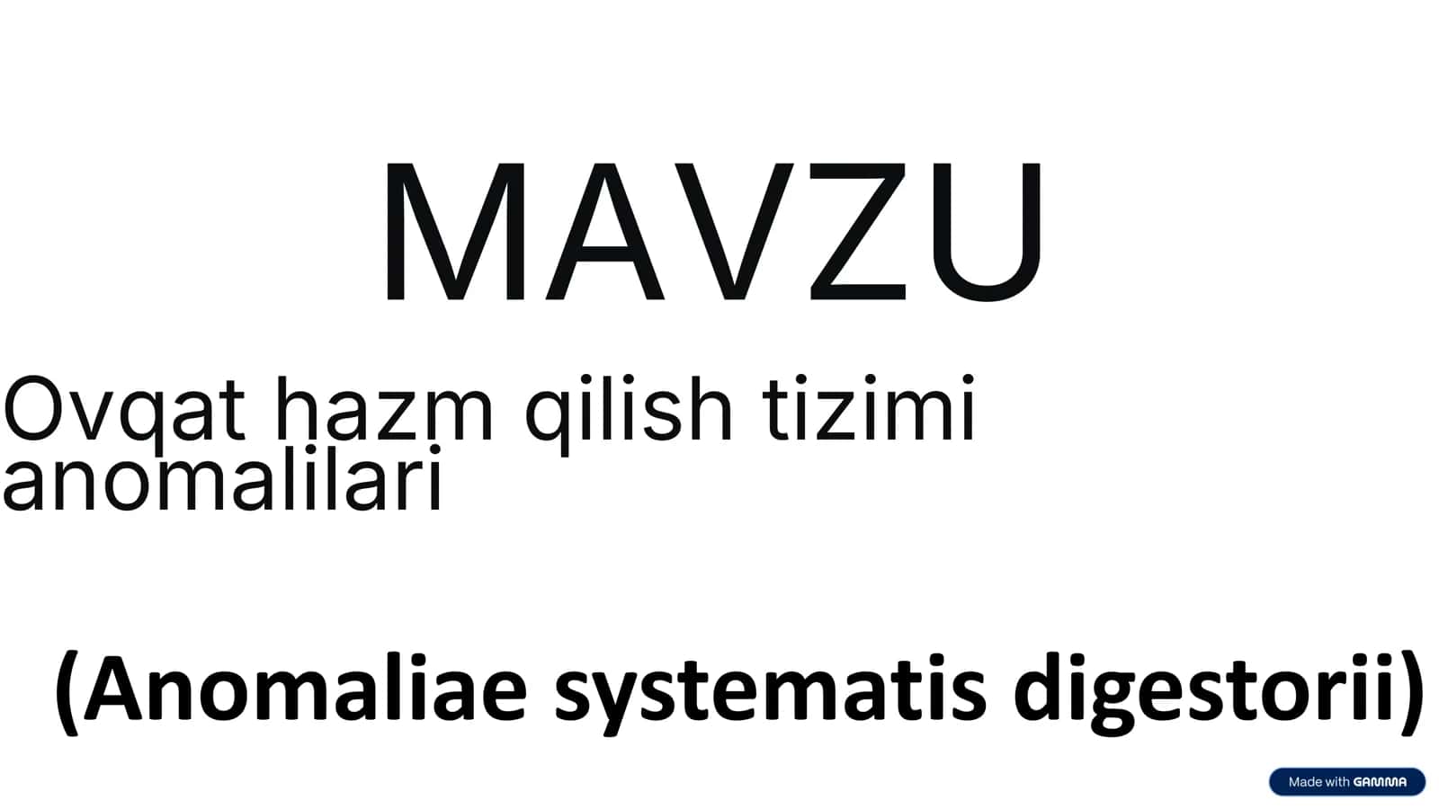 Ovqat hazm qilish tizimi anomalilari 1
