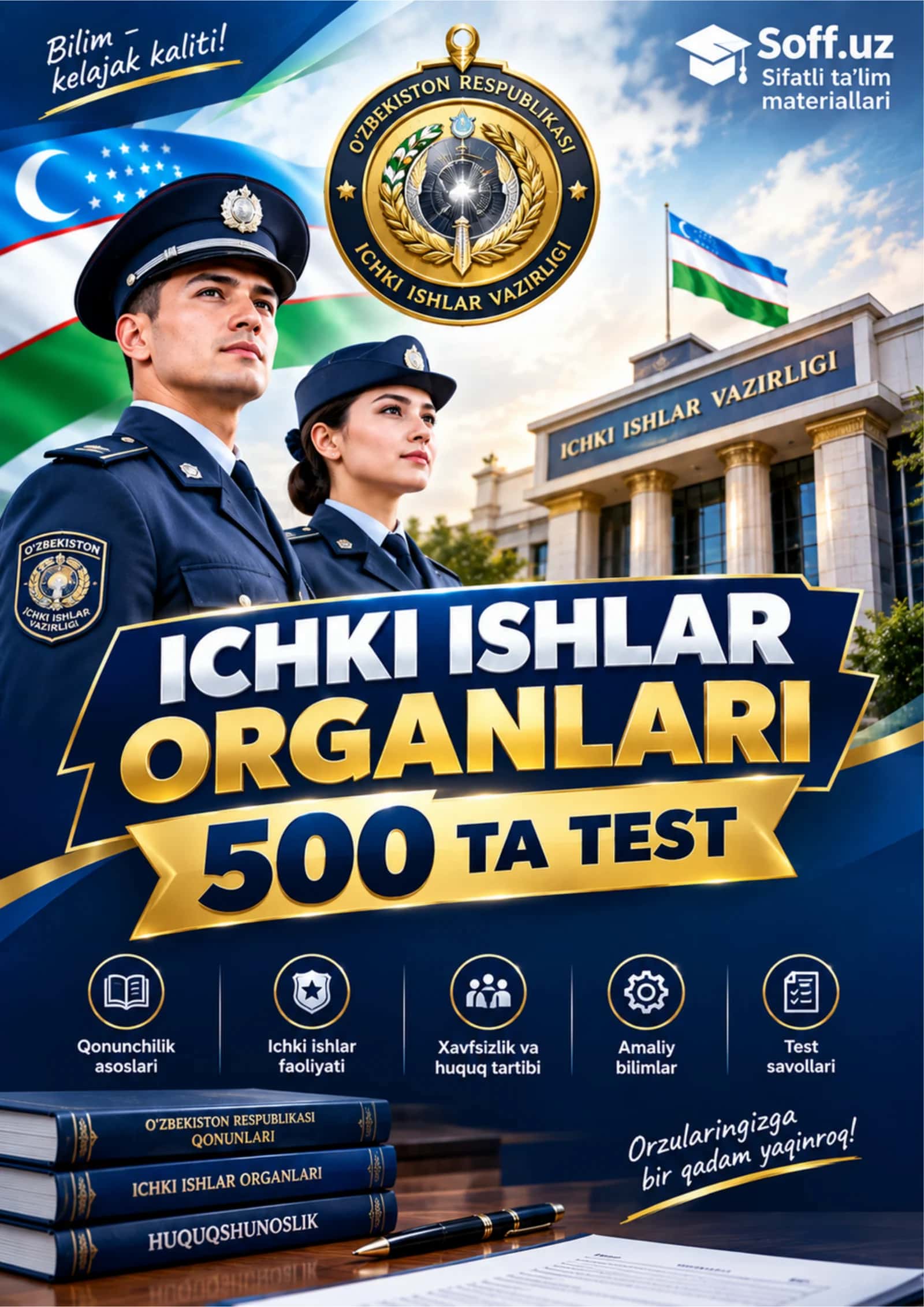 ICHKI ISHLAR ORGANLARI: 500 ta test 1