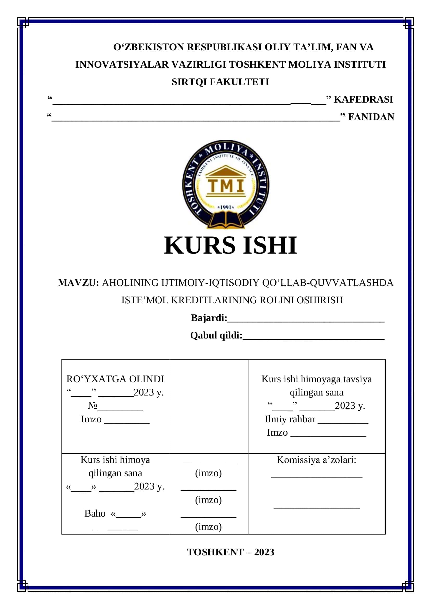 Aholining ijtimoiy-iqtisodiy qo‘llab-quvvatlashda iste’mol kreditlarining rolini oshirish 1