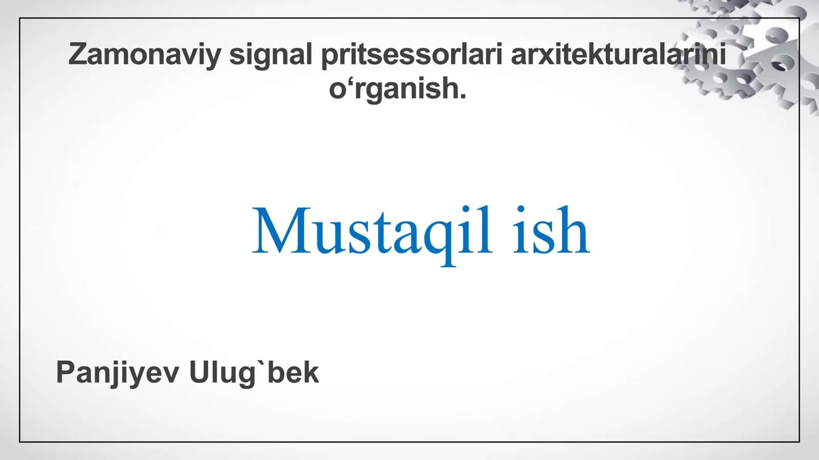 Zamonaviy signal pritsessorlari arxitekturalarini o‘rganish 1