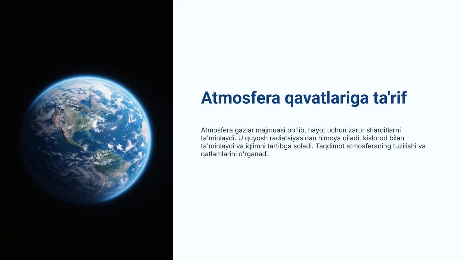 Atmosfera qavatlariga ta'rif 1