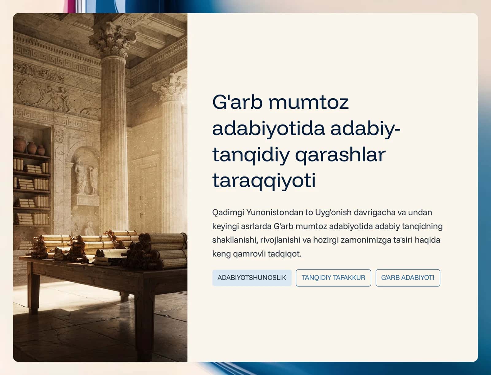 Adabiyotshunoslik TANQIDIY TAFAKKUR 1