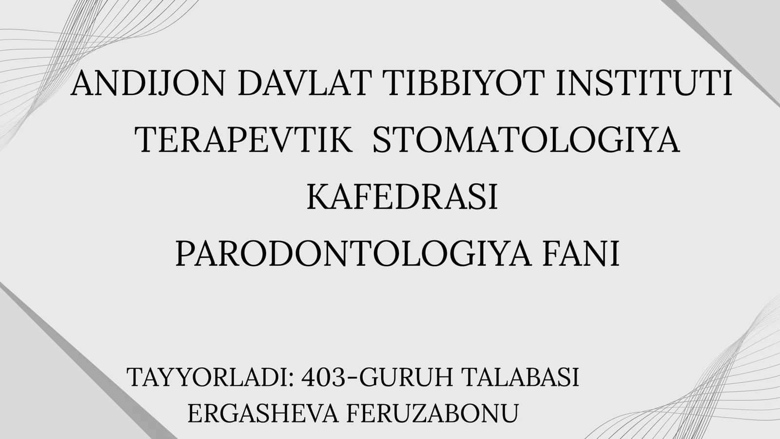 PARODONTOLOGIYA FANI 1