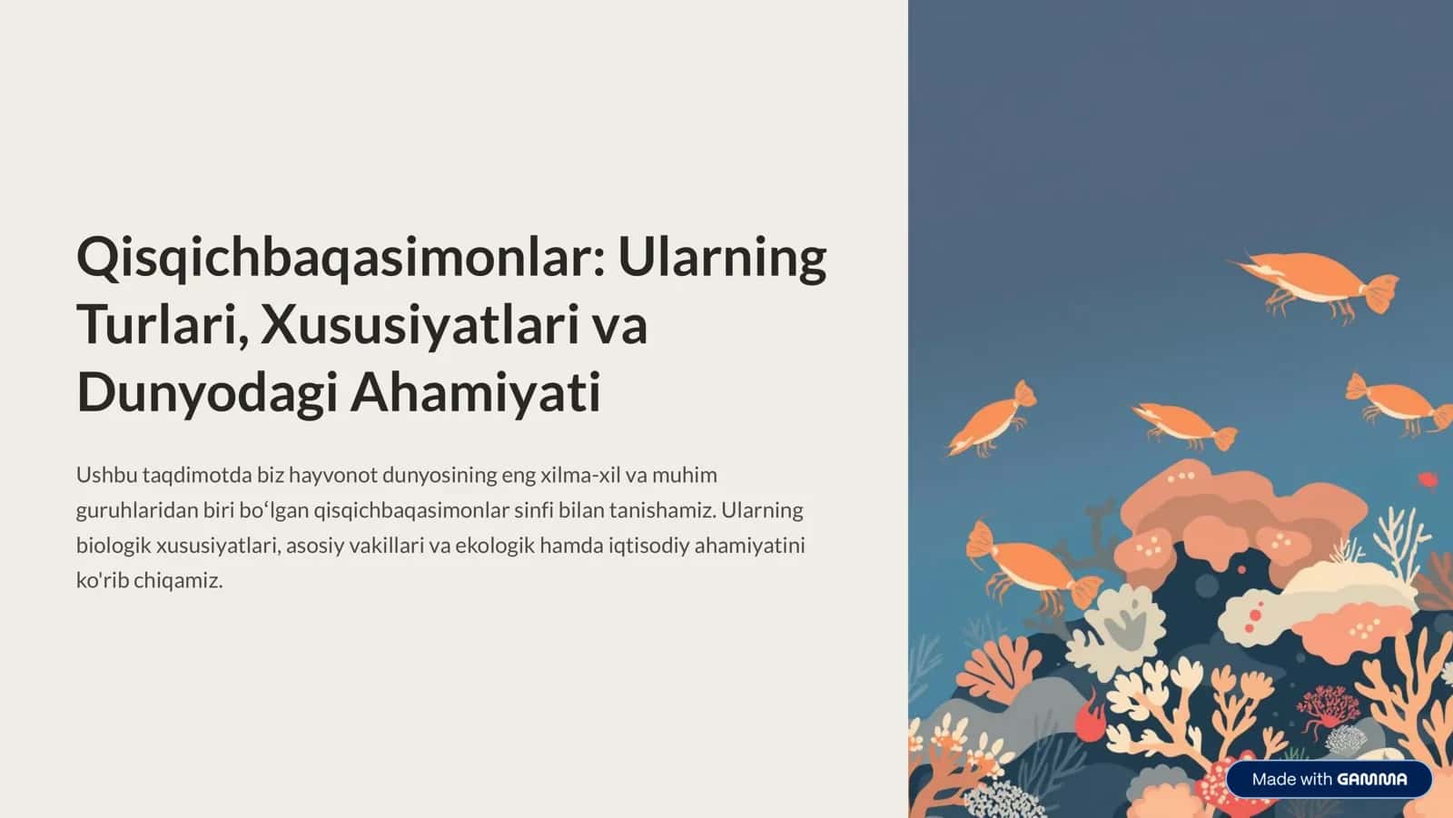 Qisqichbaqasimonlar: Ularning Turlari, Xususiyatlari va Dunyodagi Ahamiyati 1