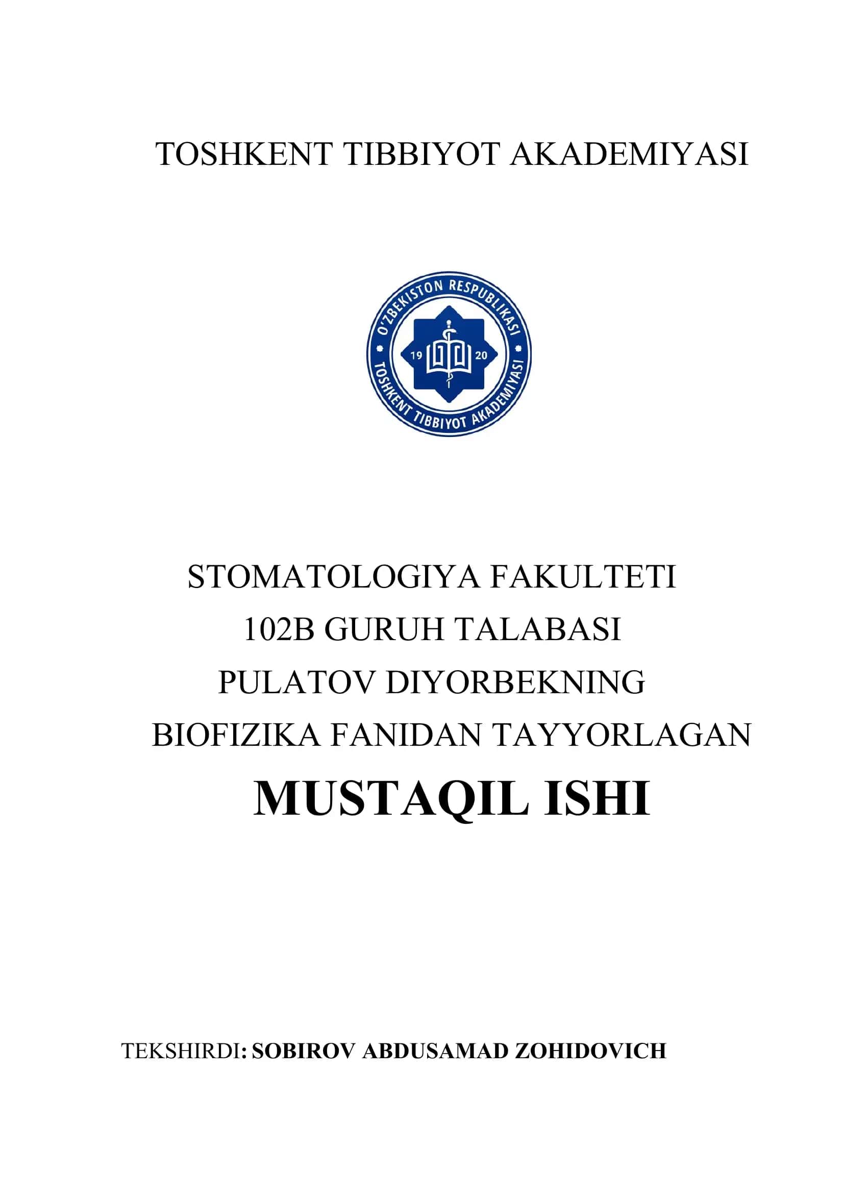Biologik to‘qimalar va suyuqliklarning o‘zgarmas tokda elektr o‘tkazuvchanligi 1