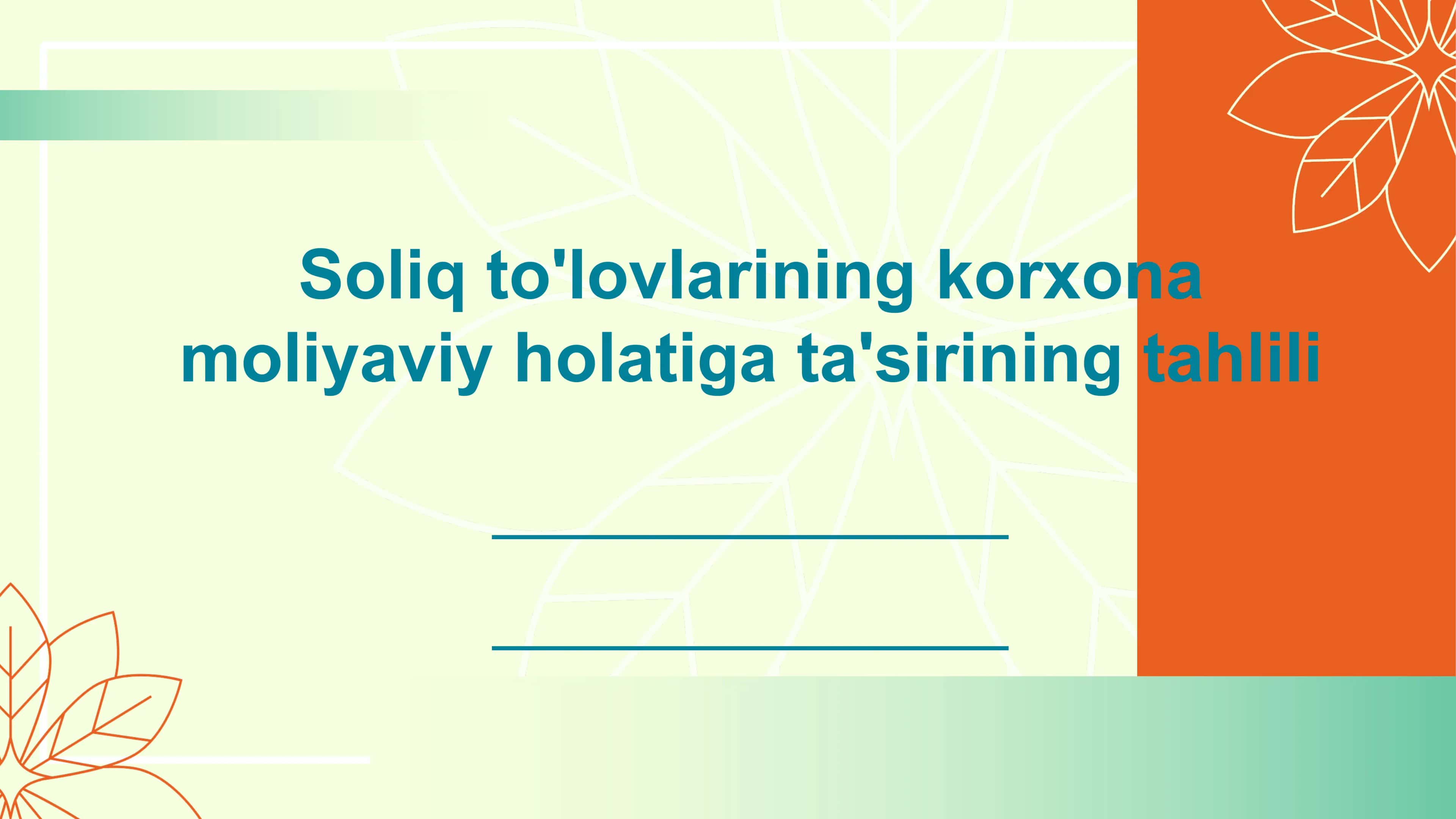 Soliq to'lovlarining korxona 1