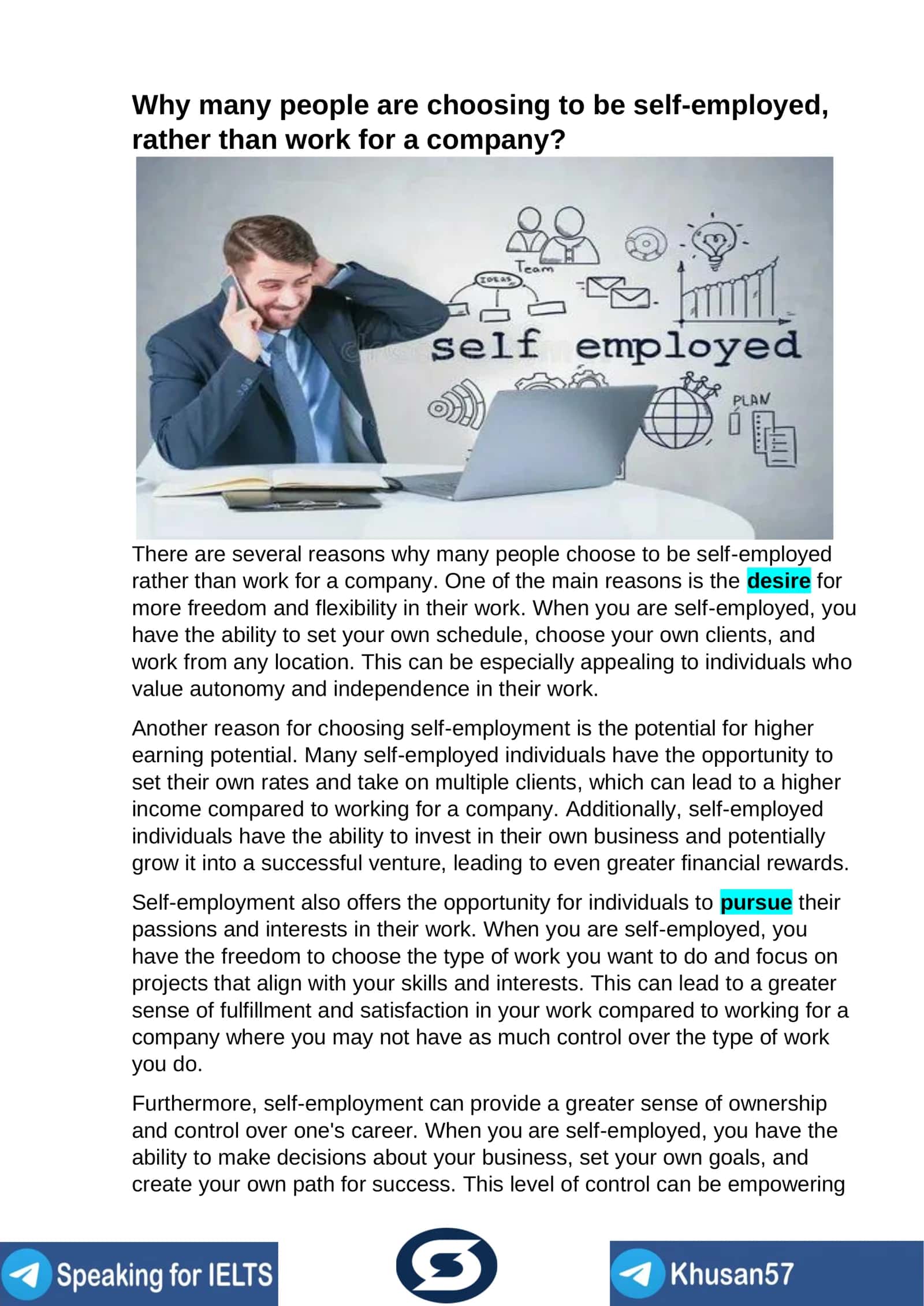 Self-Employment Benefits 1