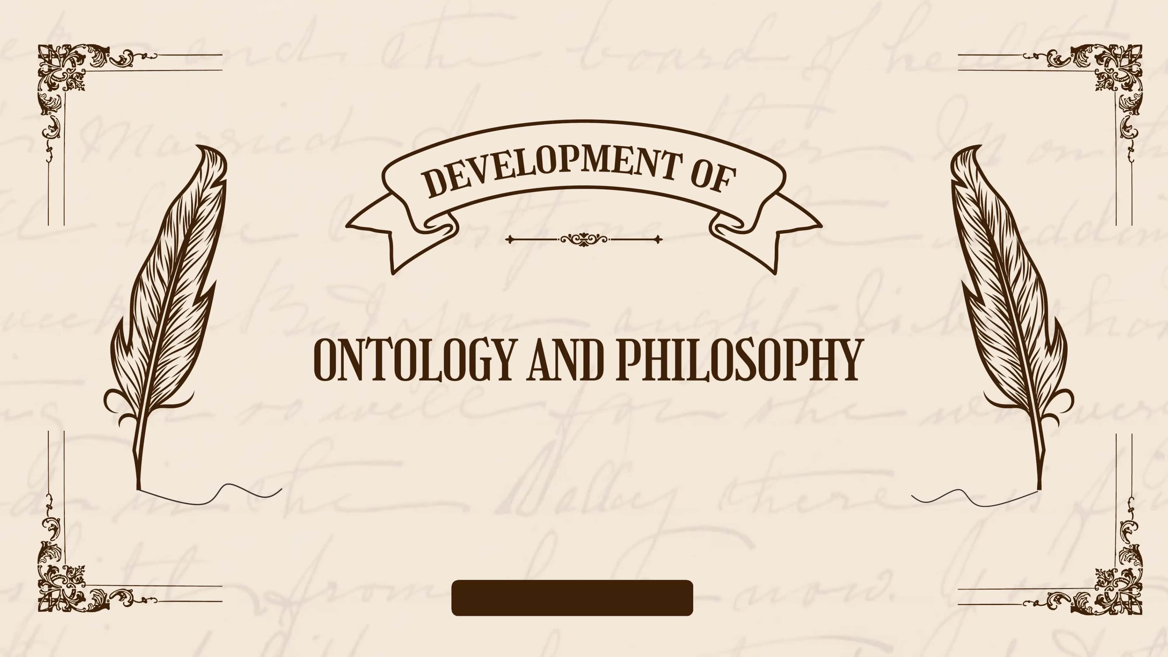 Ontology and Philosophy 1